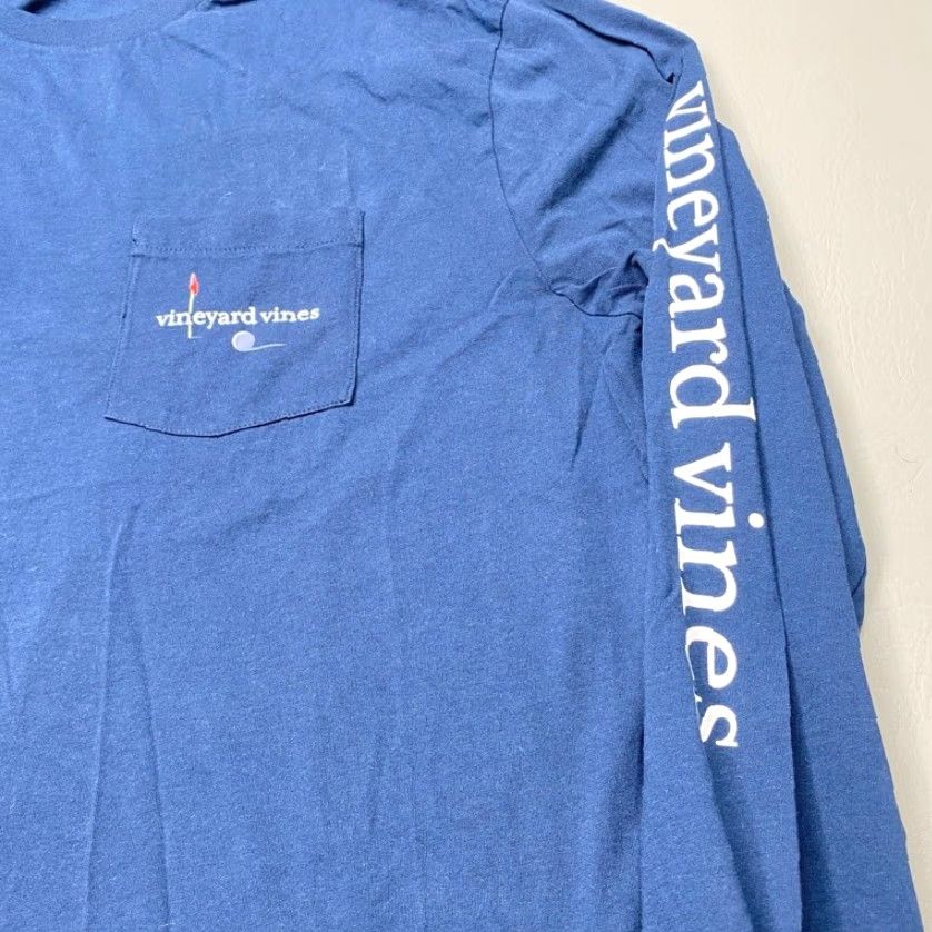 Vineyard Vines Vineyard Vines Golf Putt Long-Sleeve Pocket Tee T-Shirt Blue Men's 2XL 8093 Size US XXL / EU 58 / 5 - 5 Thumbnail