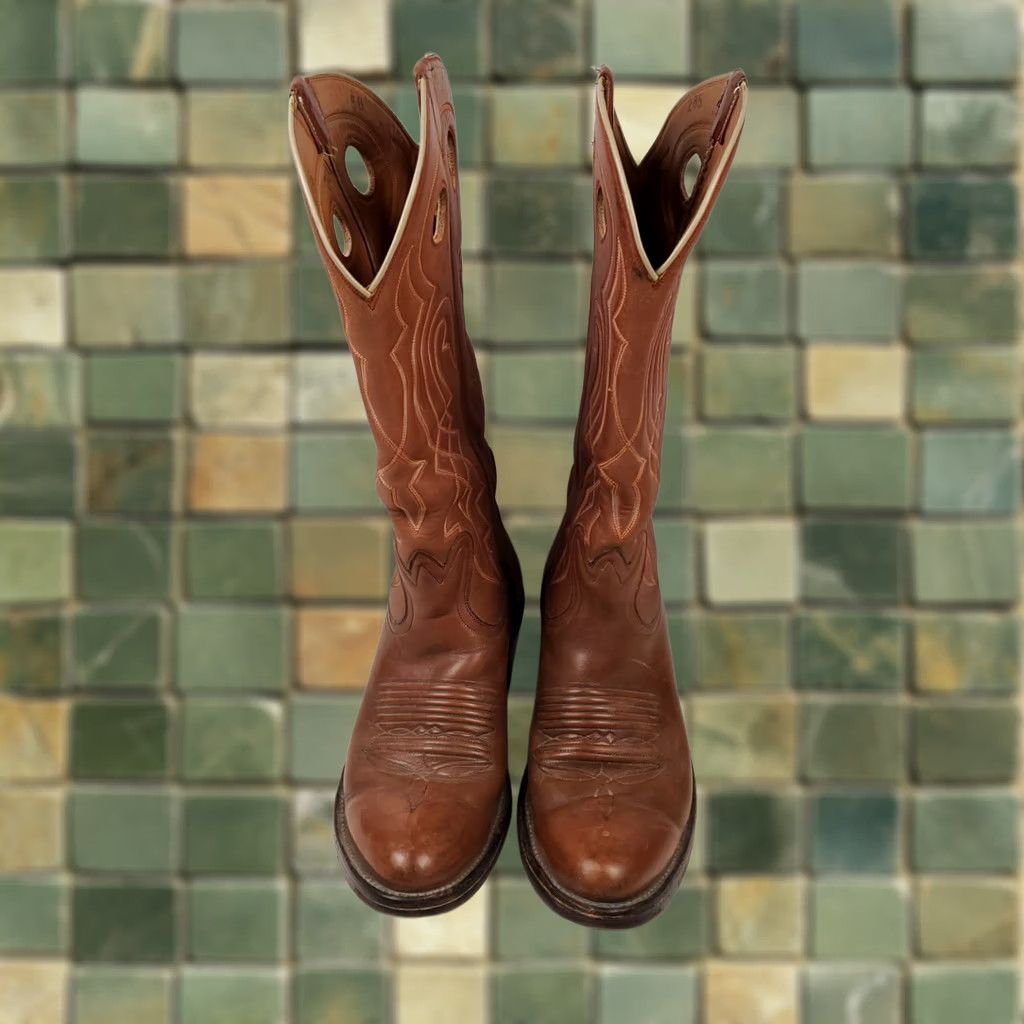 Vintage Wilson's Hand Made Cowboy Boots Buckaroo Brown Mens 8.5 B Boots Leather Brown Western Cowboy Mens 8.5 B Size US 9 / EU 42 - 1 Thumbnail