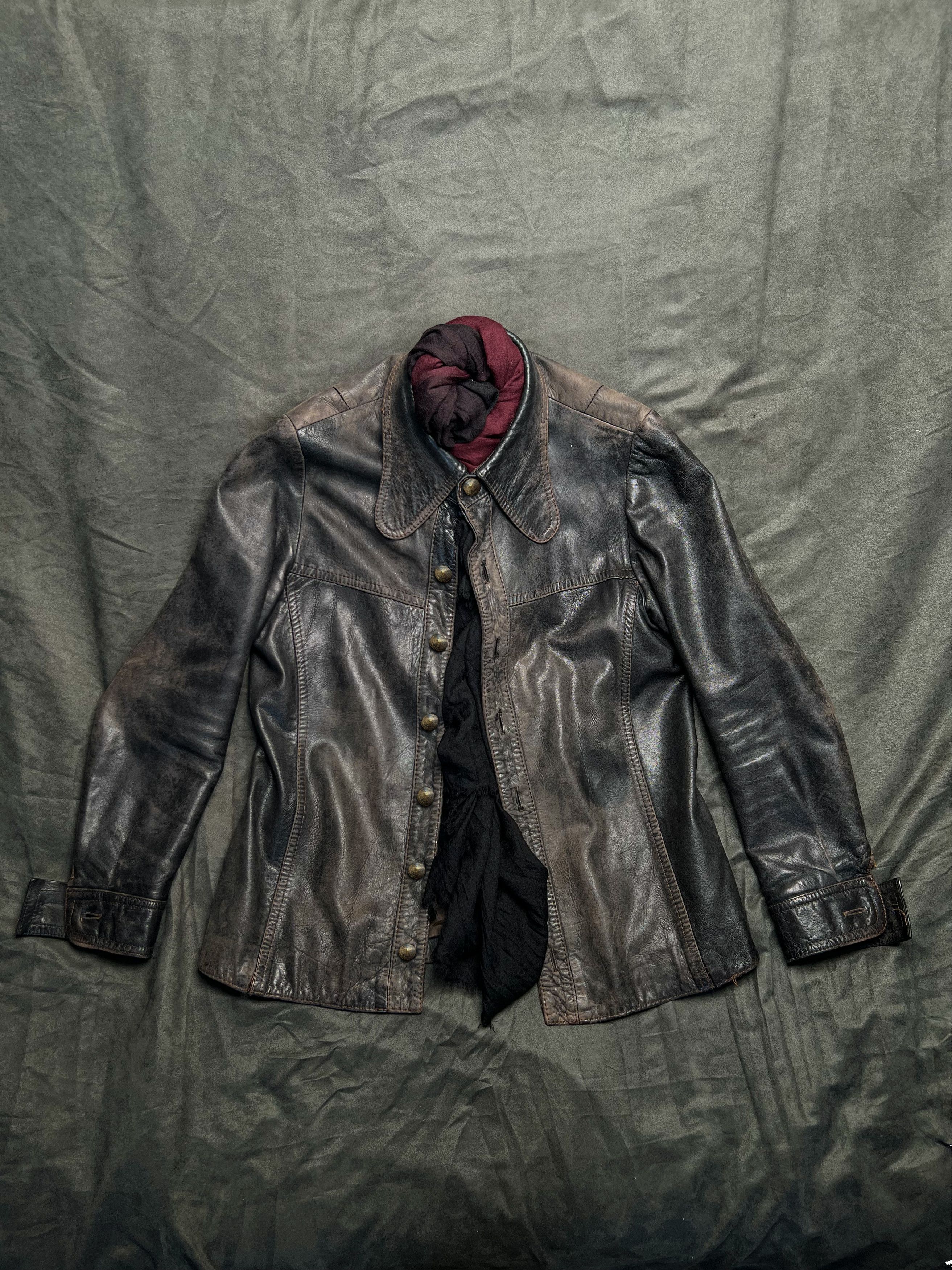 Vintage French Leather Miner’s Shirt, CARRAICHandcraftedBrassButtons Size US M / EU 48-50 / 2 - 1 Thumbnail