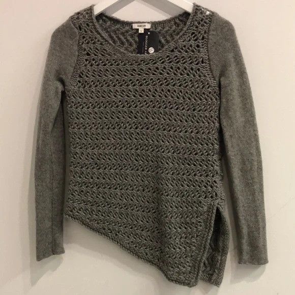 image of Helmut Lang Light Grey Asymmetric Pullover, Women's (Size Small)