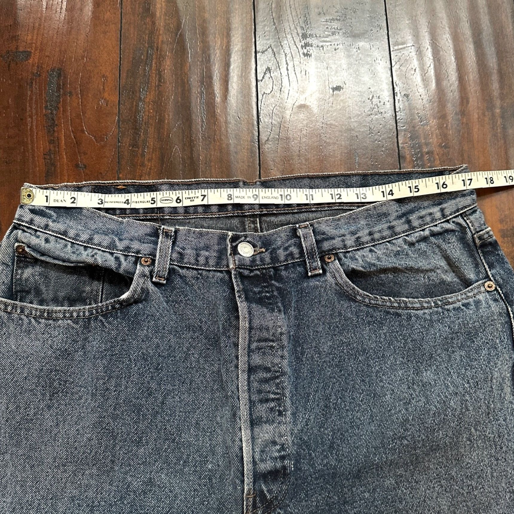 Levi's VINTAGE Levi's Jeans 501 Button Fly 38x32 Men Regular Denim Blue 90s Straight (MidRise) 34x30 USA Tag XX Act 34x30 Size US 38 / EU 54 - 7 Thumbnail