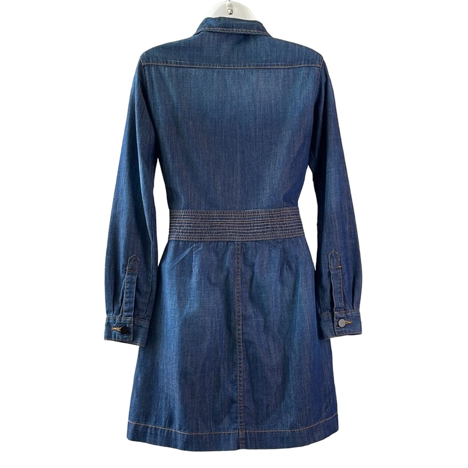 Frame FRAME Denim Le St. Tropez Earldom Denim Dress Size XS Size XS / US 0-2 / IT 36-38 - 2 Thumbnail