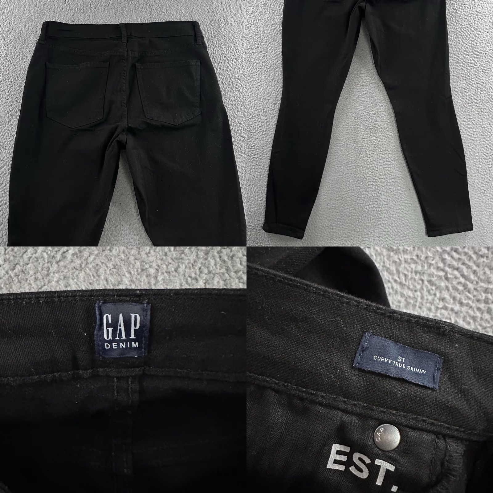 Gap Gap Jeans Black Size 31 Skinny Mid Rise Womens True Stretch Denim Cotton Blend Regular Inseam 28in Size 24" / US 00 / IT 34 - 9 Thumbnail