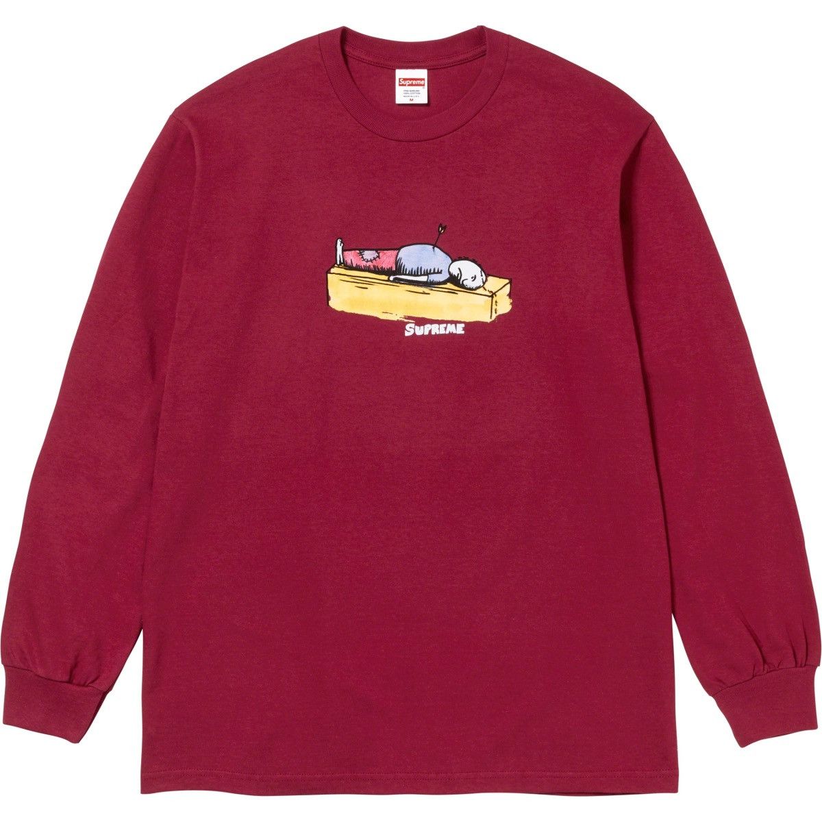 image of Supreme Arrow Long Sleeve Tee in Cardinal, Men's (Size XL)