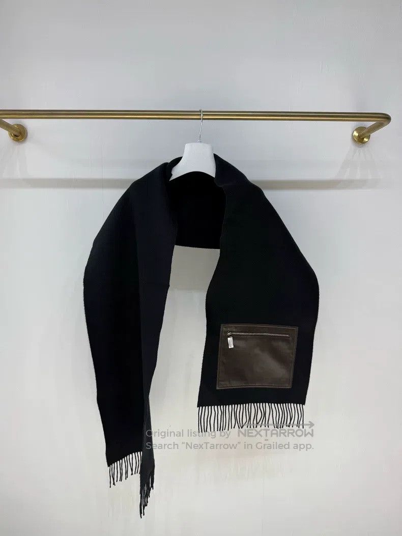 Hermes Hermes size 200*35cm Leather Pocket Cashmere Shawl Size ONE SIZE - 1 Thumbnail