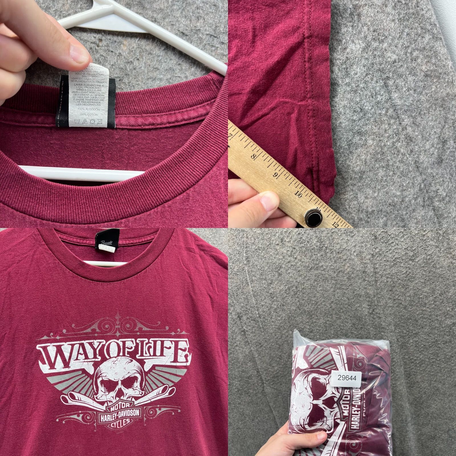 Harley Davidson VINTAGE Harley-Davidson Shirt Mens 2XL Burgundy Crewneck Short Sleeve T-Shirt Logo All Seasons Fall Spring Summer Winter Mens Size US XXL / EU 58 / 5 - 8 Thumbnail