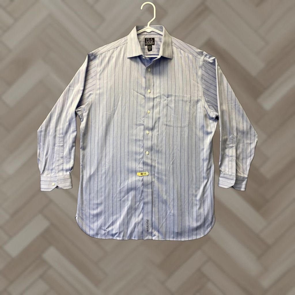 Jos. A. Bank Jos A Bank Dress Shirt Mens 16.5 33 Button Up Long Sleeve Sky Blue Regular Button-Down Collar Mens Shirt” Size 42R - 1 Thumbnail