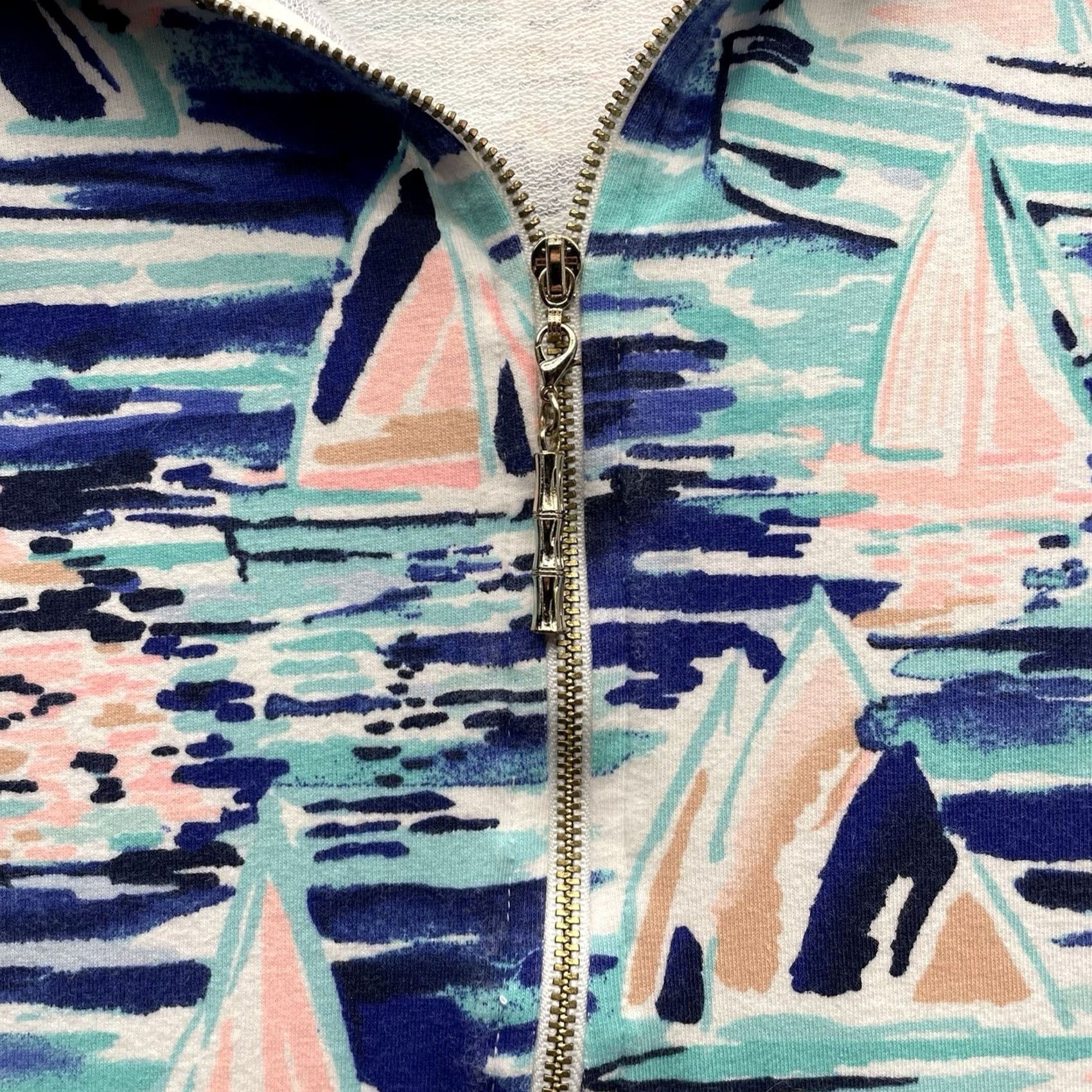Lilly Pulitzer Lilly Pulitzer Sweater Womens Small S Sailboats Popover Half Zip Preppy Size S / US 4 / IT 40 - 3 Thumbnail