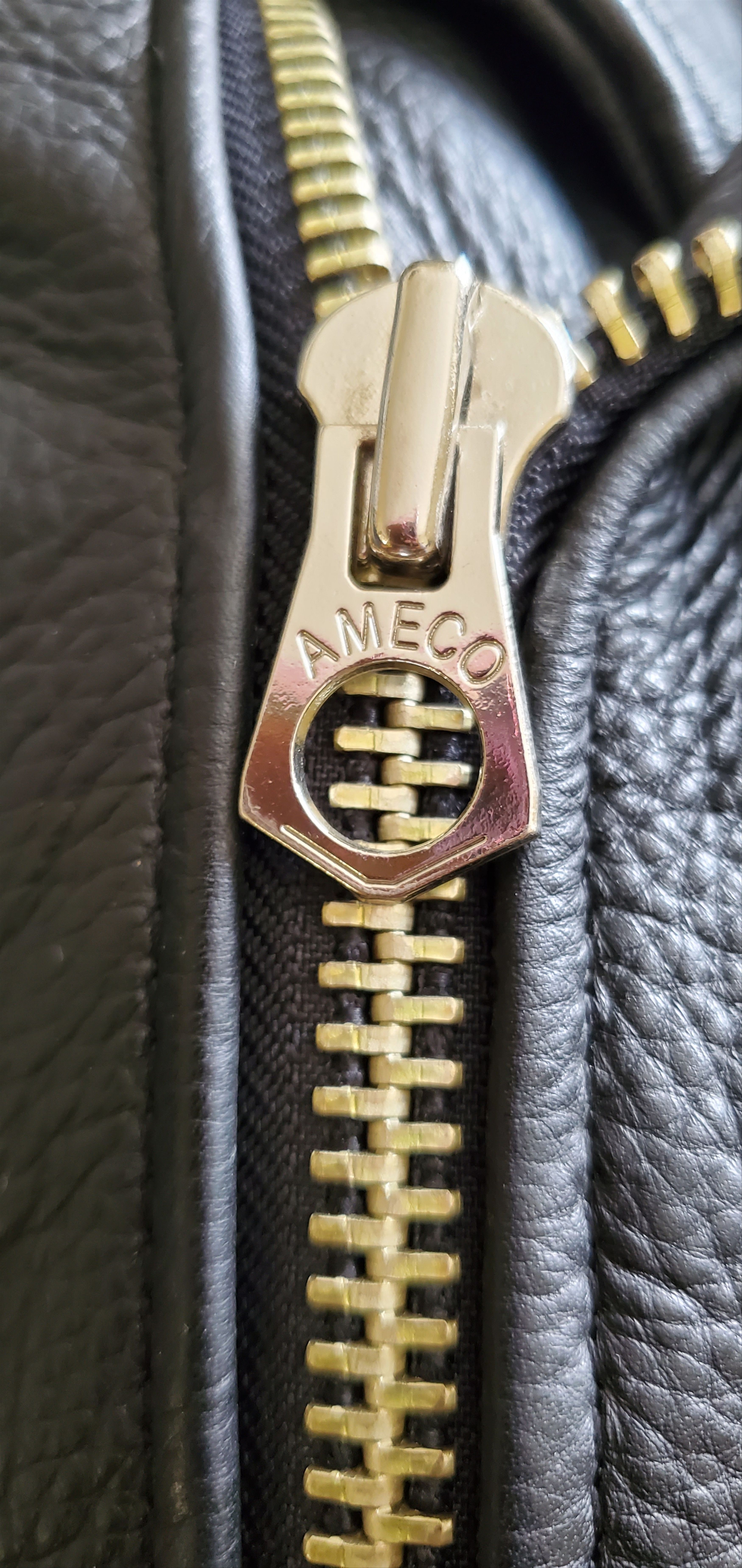 Other Vintage AMECO Black Leather Biker Jacket Size US XL / EU 56 / 4 - 7 Thumbnail