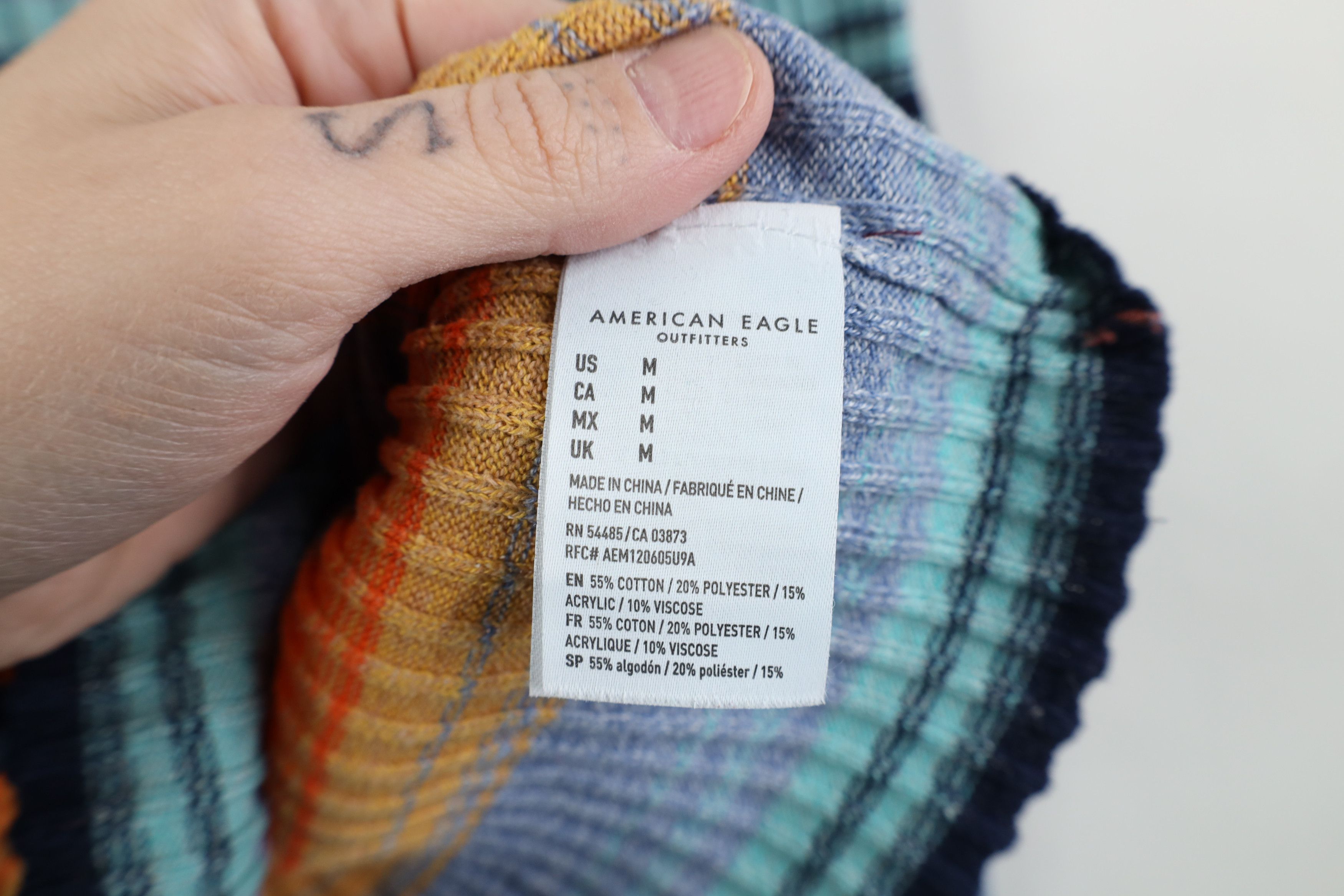 American Eagle Outfitters Vintage Y2K American Eagle Striped Turtleneck Sweater Size M / US 6-8 / IT 42-44 - 8 Thumbnail