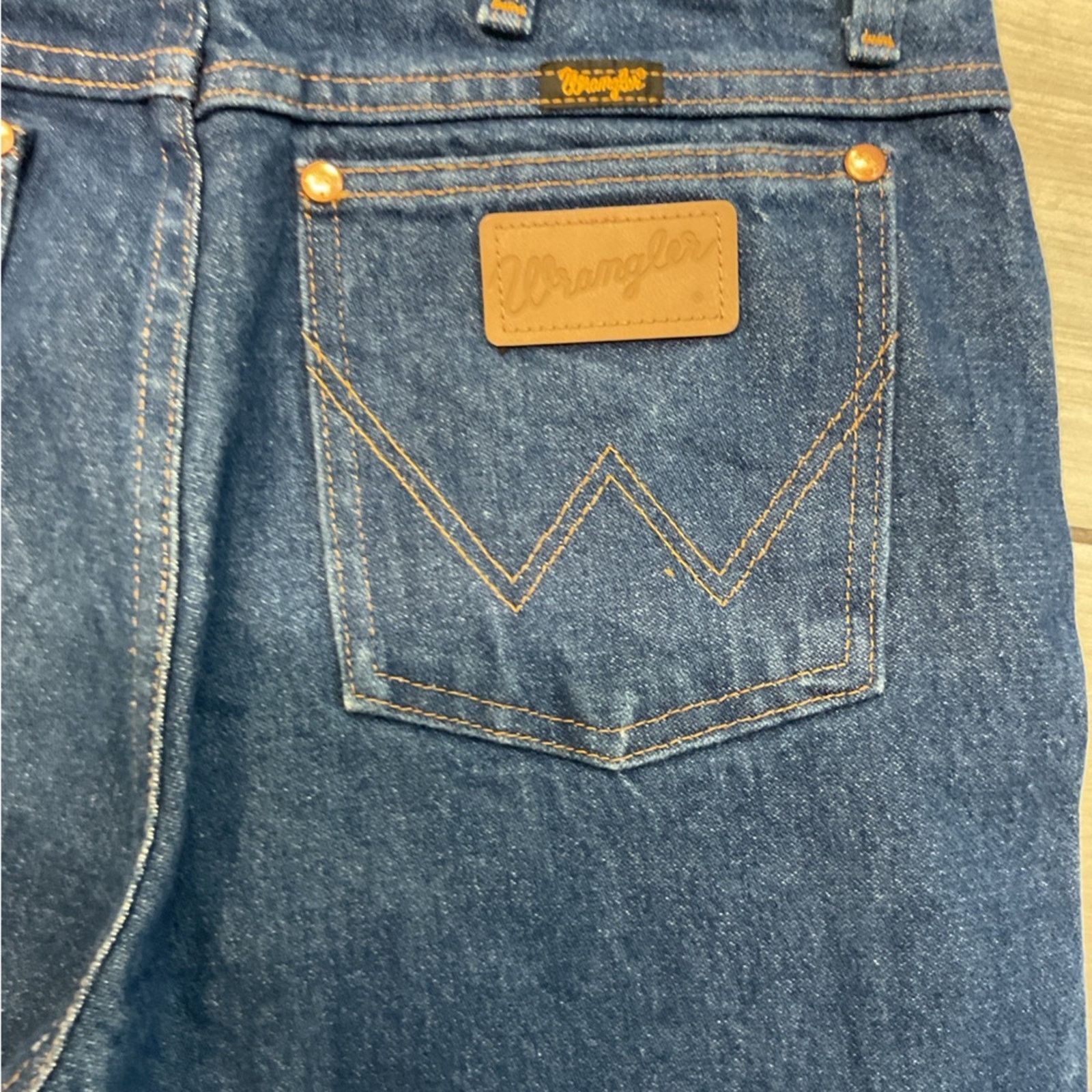 Wrangler Vintage 90s Wrangler Dark Wash Blue Jeans Size US 31 - 3 Thumbnail