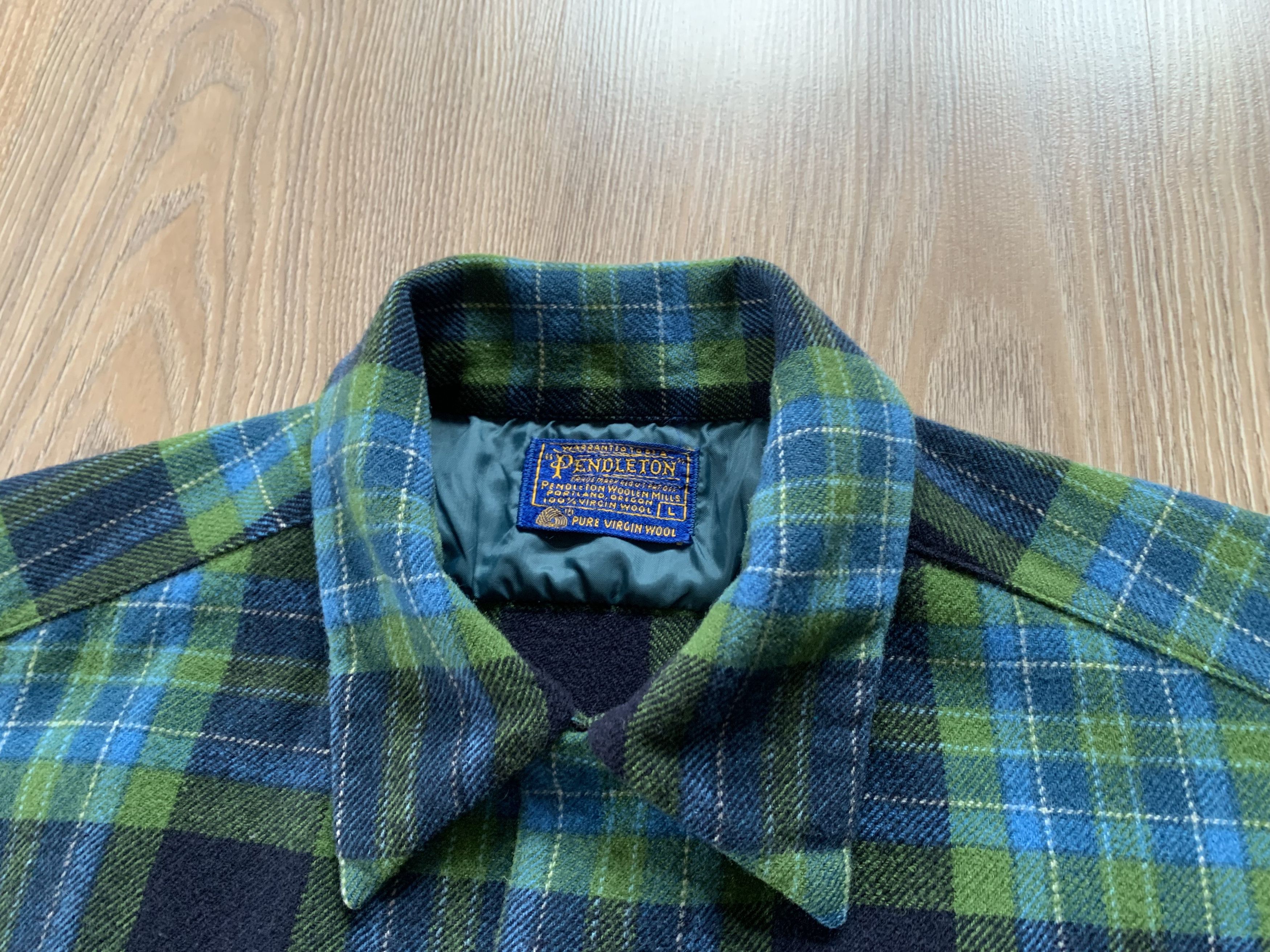 Pendleton Vintage Pendleton Wool Plaid Green Blue Shirt Jacket Size US L / EU 52-54 / 3 - 5 Thumbnail