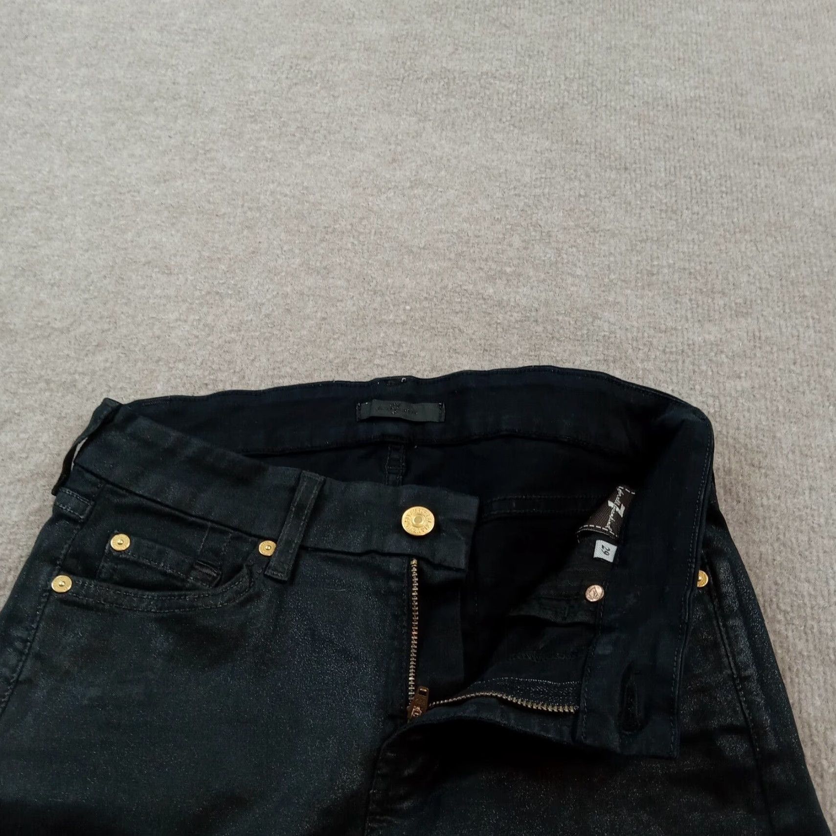 7 For All Mankind 7 For All Mankind Jeans Women Size 29 Black Skinny Stretch Denim 5-Pocket Inseam 31 Dark Size 29" - 6 Thumbnail