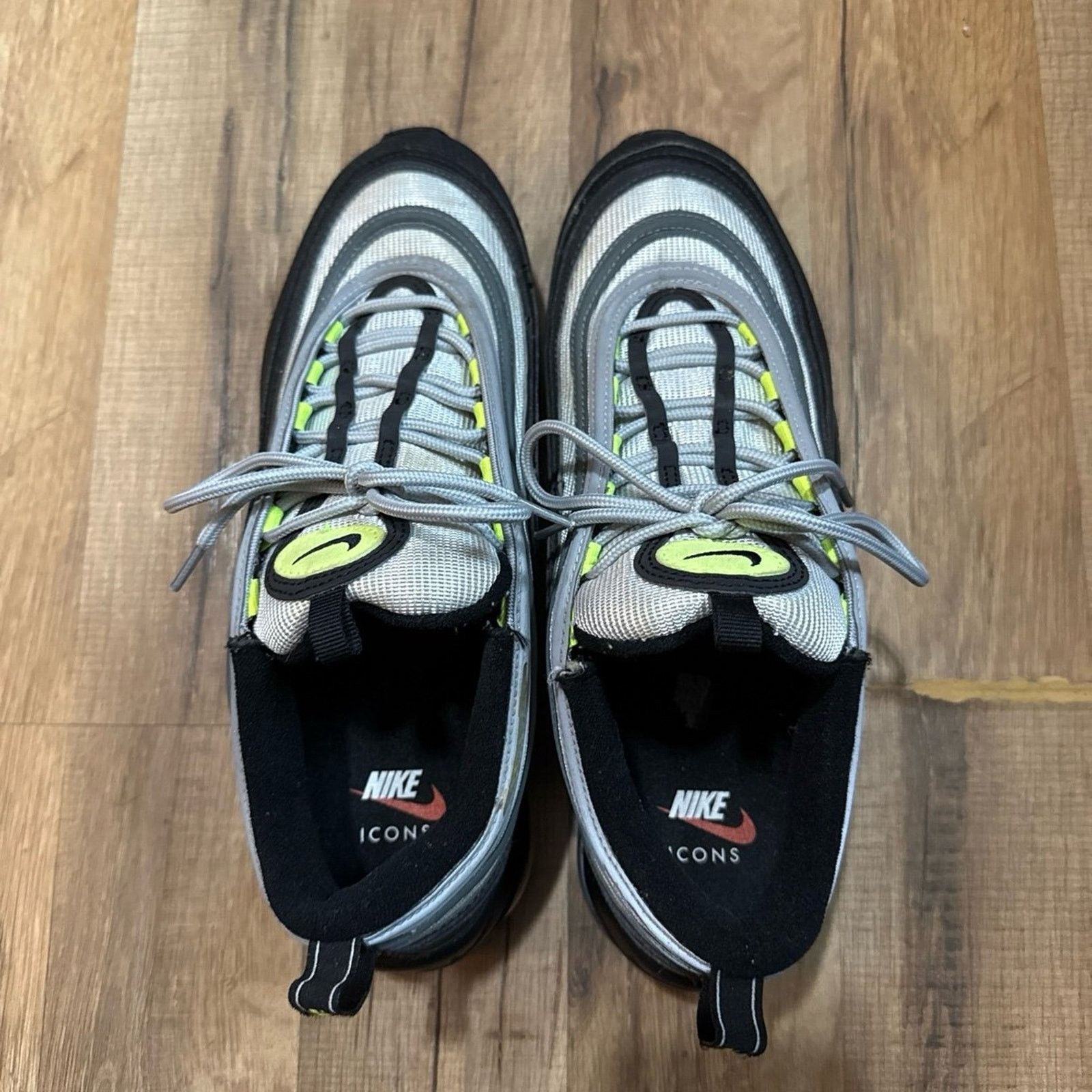 Nike Nike Air Max 97 Icons Neon Black Volt Pure Platinum Size US 10 / EU 43 - 3 Thumbnail