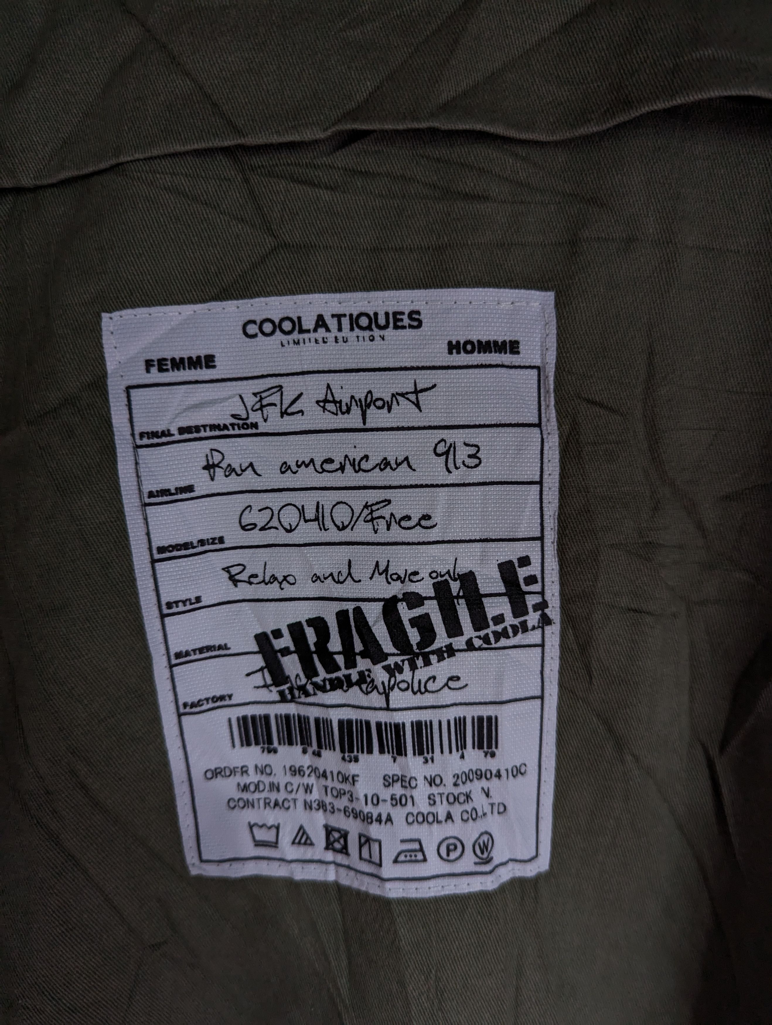 Handmade COOLA KOREAN STYLE ARMY LIMITED EDITION JACKET Size US L / EU 52-54 / 3 - 11 Thumbnail