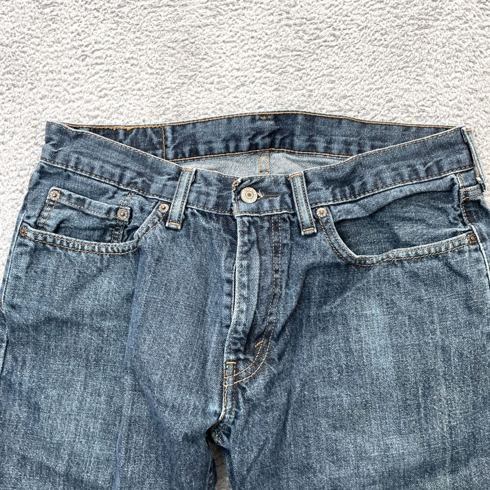 Levi's Levi's Jeans Mens 32x30 Blue Denim Relaxed Fit 5-Pocket Logo Straight Leg Dark Wash BOTTOMS Mens Regular Size 32 Inseam 26.5 in Denim Jeans Size US 32 / EU 48 - 4 Thumbnail