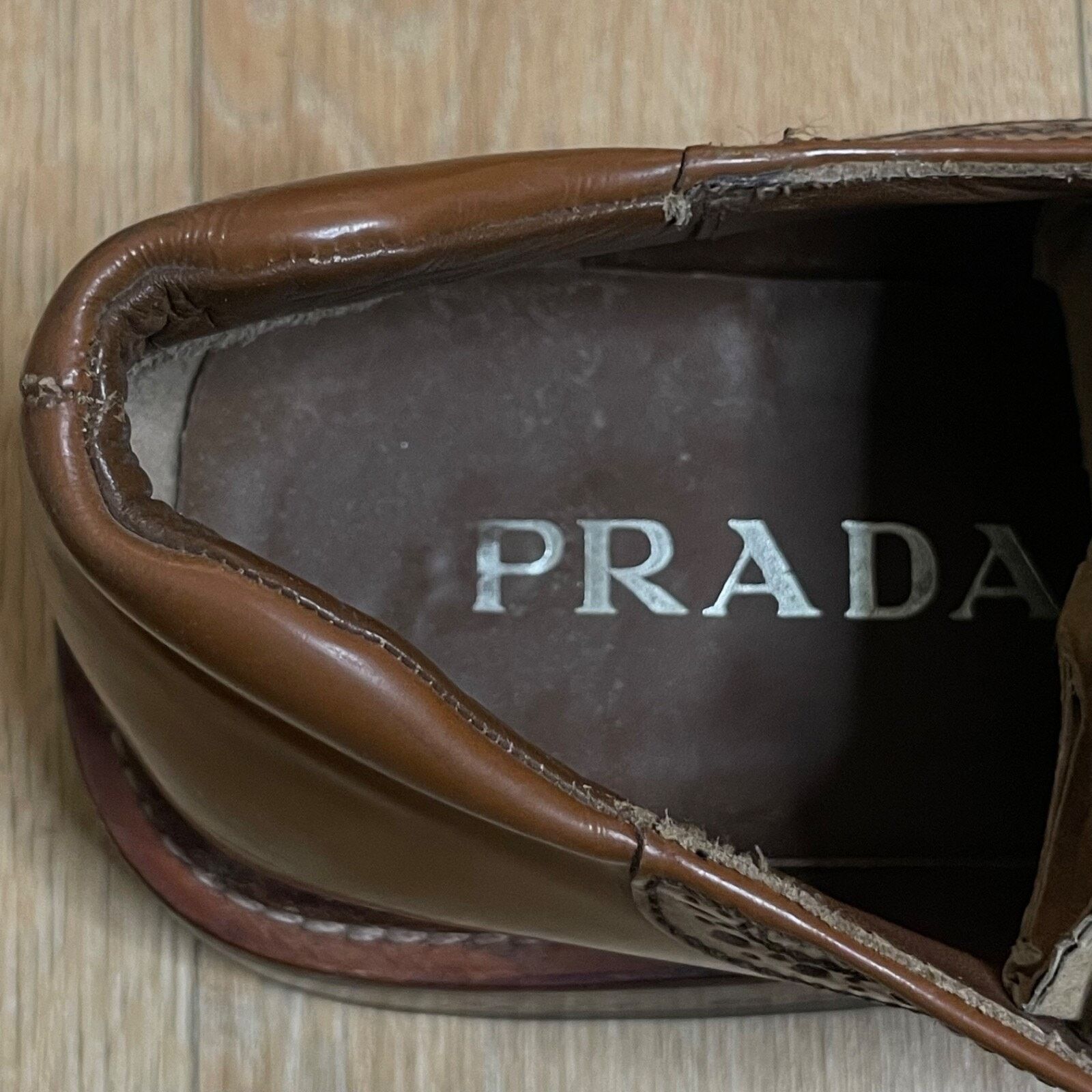 Prada VINTAGE Prada Womens SHOES LOAFER PATENT LEATHER Y2K BROWN Size US 9.5 / IT 39.5 - 6 Thumbnail