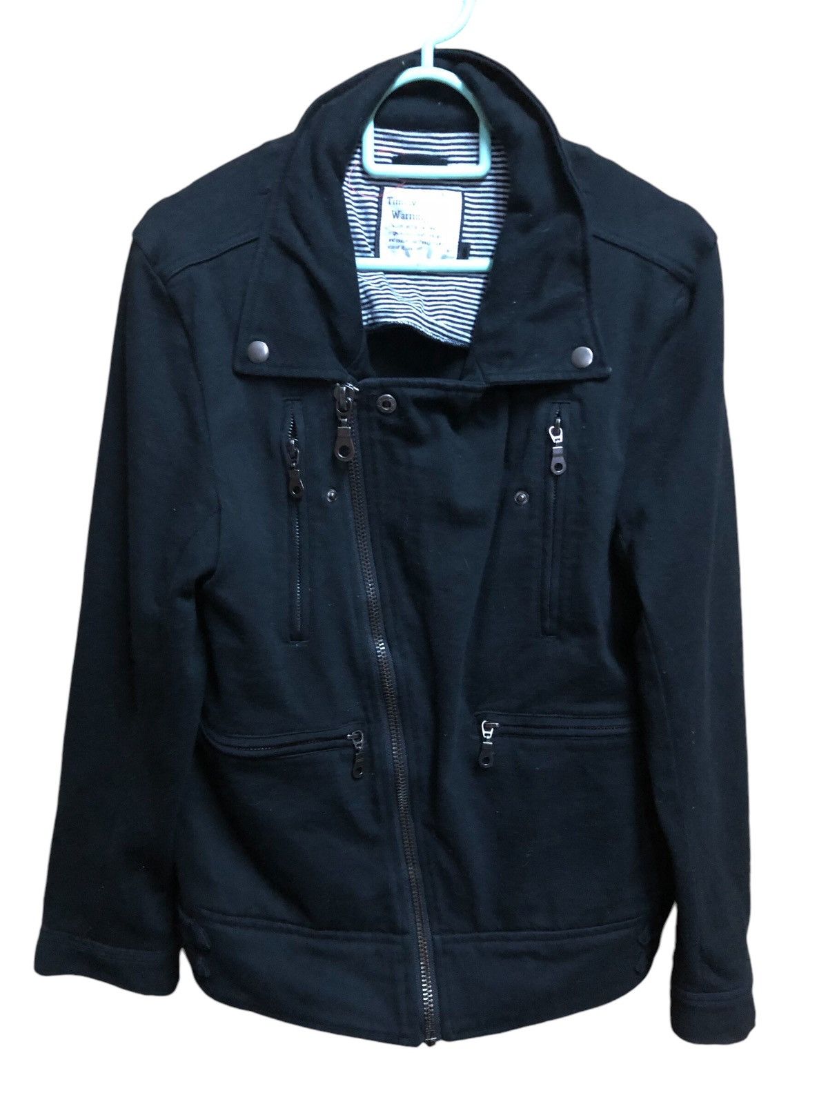 20471120 × Hysteric Glamour × Japanese Brand Timely Warning Biker Double Collar Punk Rockabilly Jacket Size S / US 4 / IT 40 - 1 Thumbnail