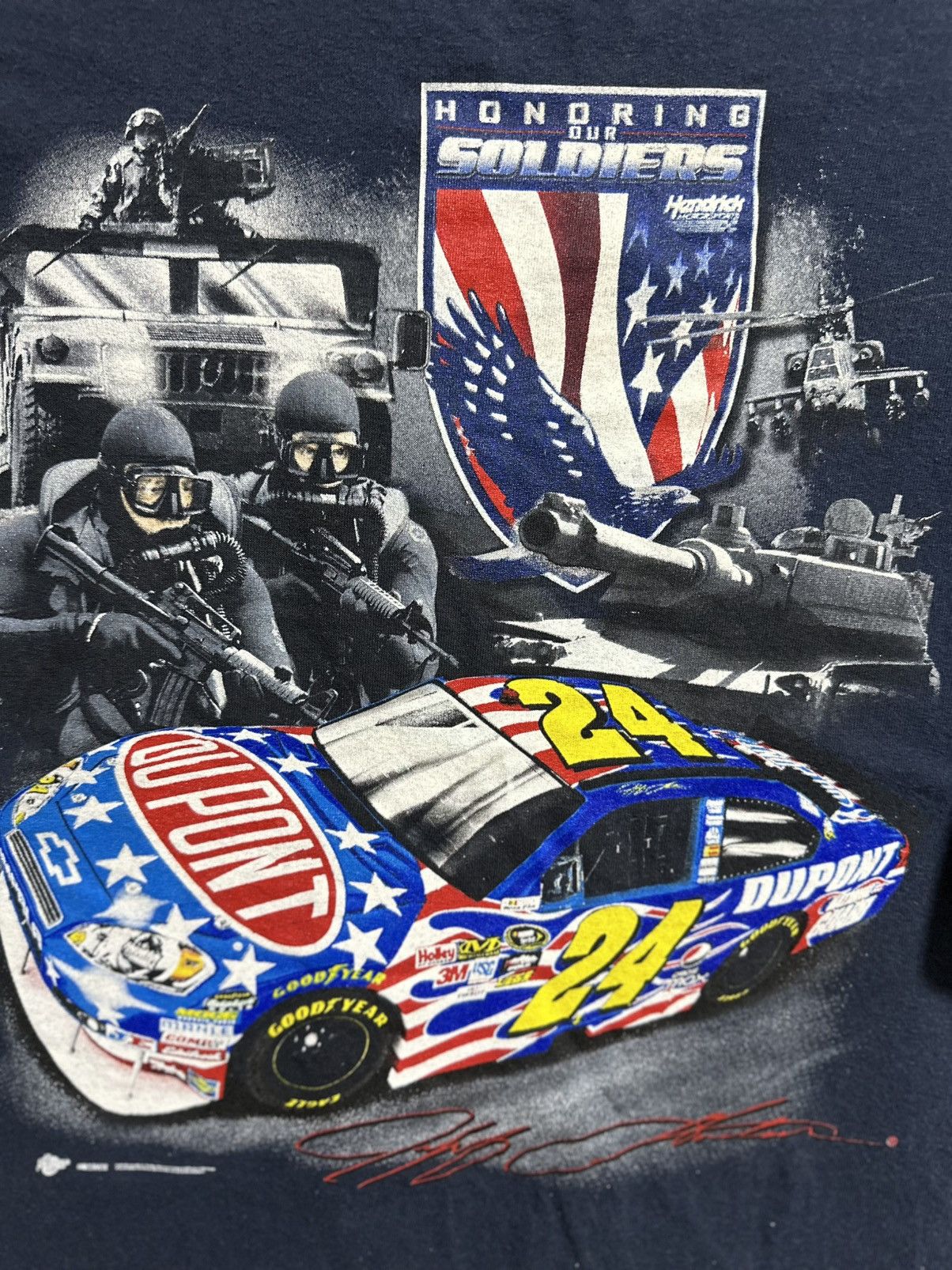 NASCAR × Vintage Nascar Jeff Gordon Honoring Our Soldiers Shirt Size US XL / EU 56 / 4 - 5 Thumbnail