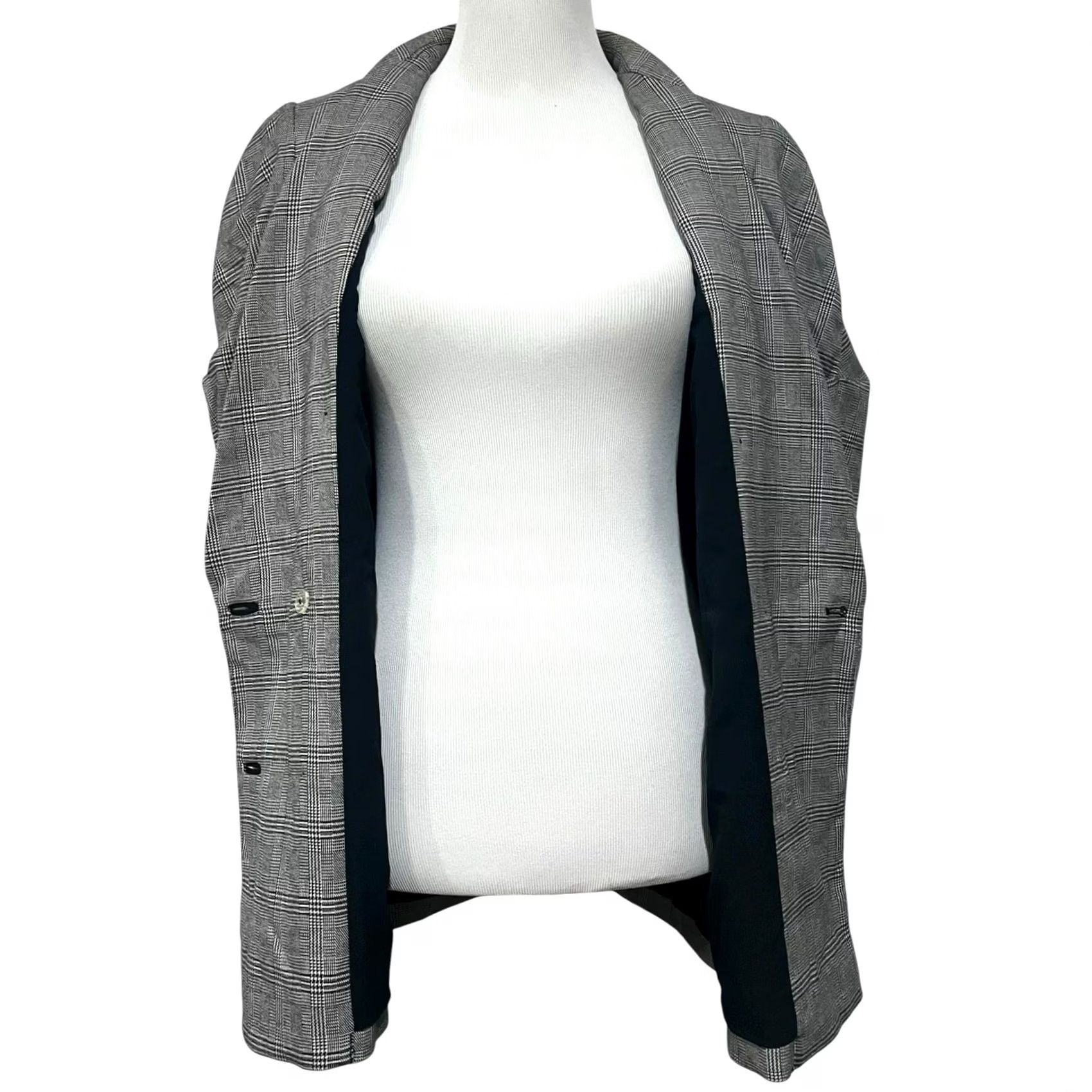 Joie Joie Tomika Blazer Jacket Black White Double-Breasted Ruched Sleeve Women’s Sz 4 Size S / US 4 / IT 40 - 5 Thumbnail
