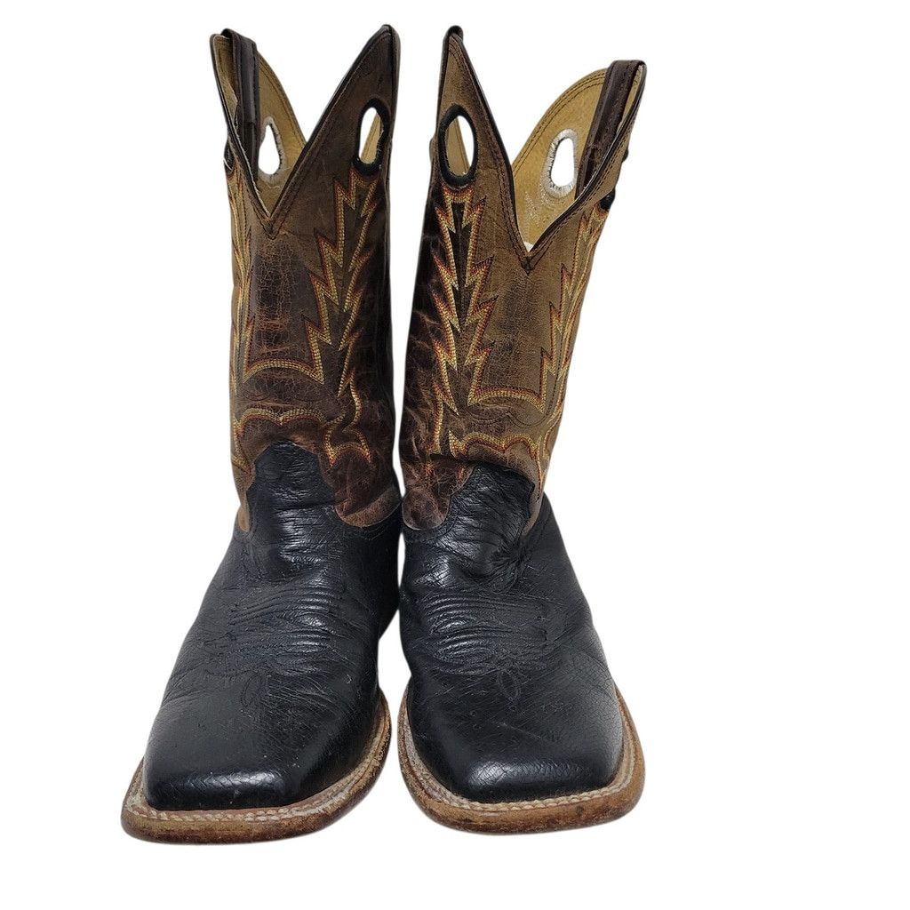 Other Cavenders Men's Western Square Toe Ostrich Leather Boots 10D Size US 10 / EU 43 - 4 Thumbnail