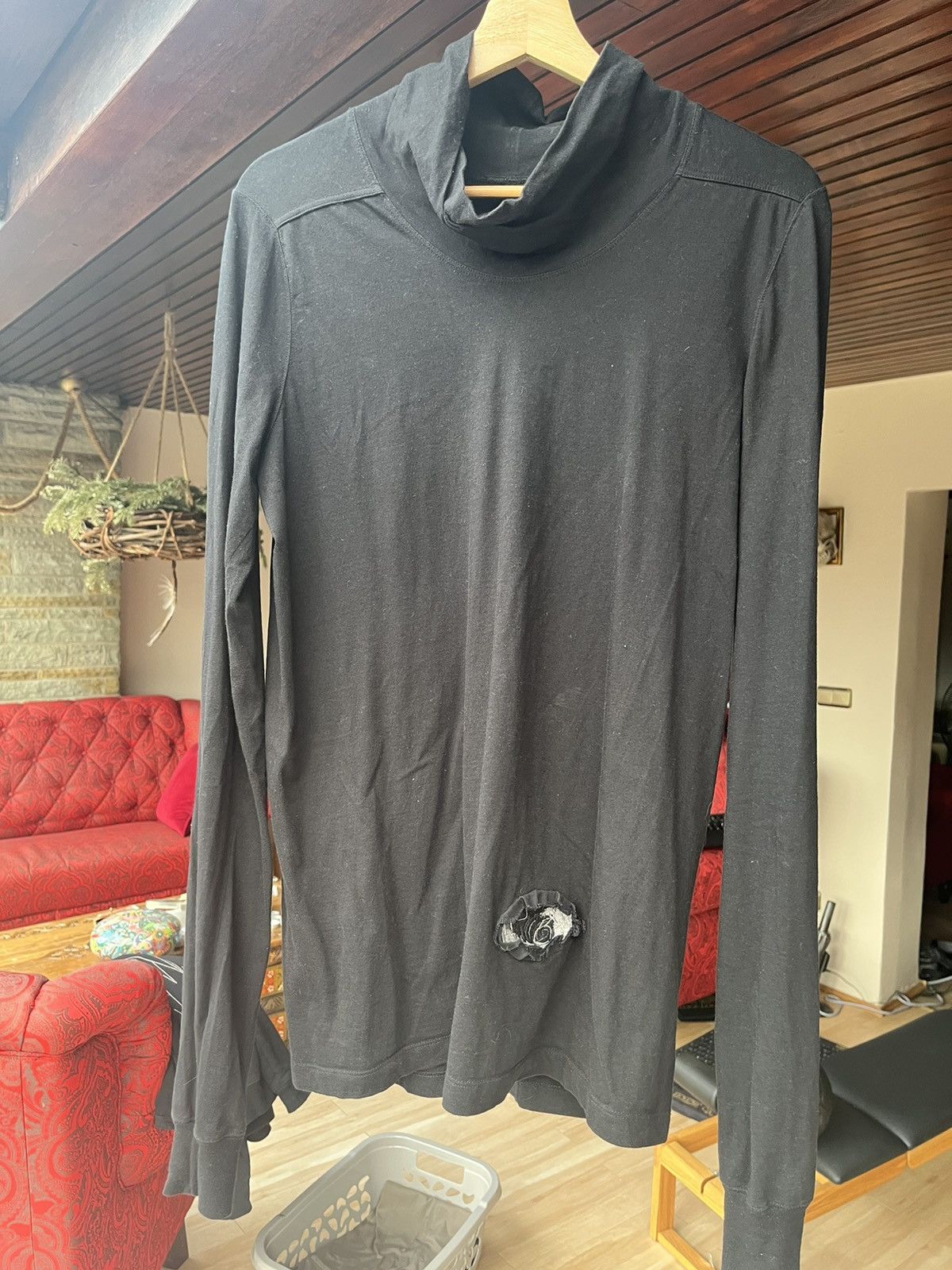 Rick Owens Rick Owens Longsleeve Surf Neck Embroidery Size US S / EU 44-46 / 1 - 1 Thumbnail