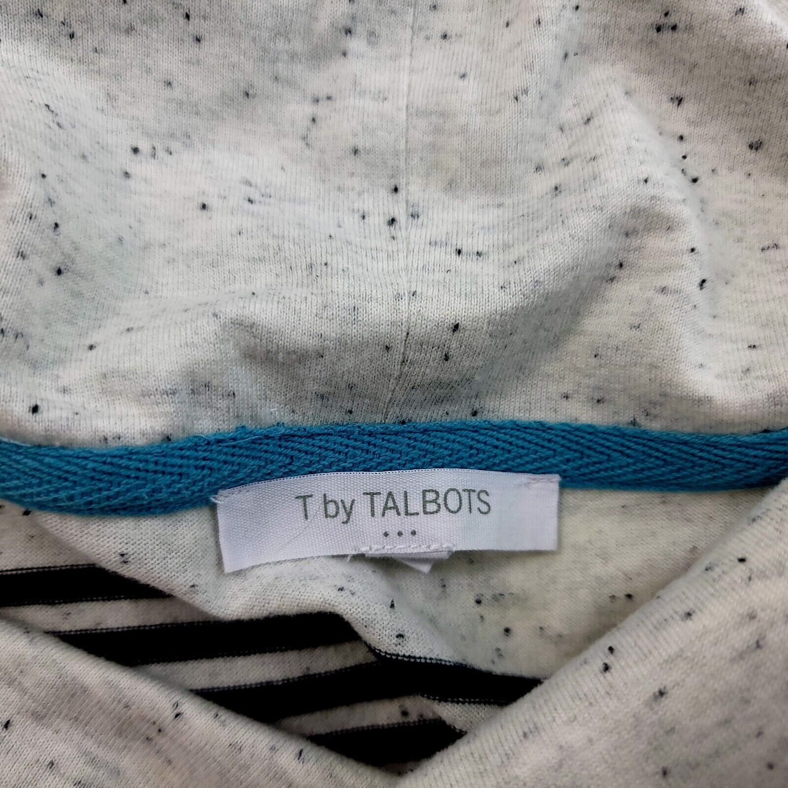 Talbots T By Talbots Gray Cream Blue Striped Pullover Cowl Sweater L Size L / US 10 / IT 46 - 5 Thumbnail