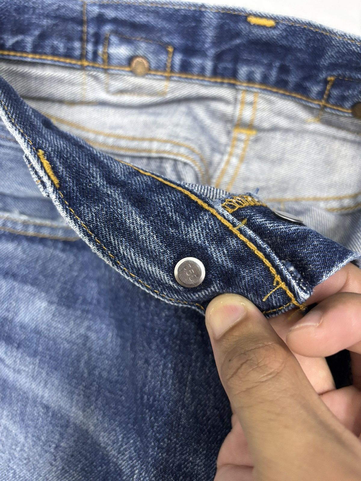 Kapital 🔥VINTAGE LEVIS 201 BIG E SELVEDGE DENIM JEANS RIP BUCKLE Size US 28 / EU 44 - 18 Thumbnail