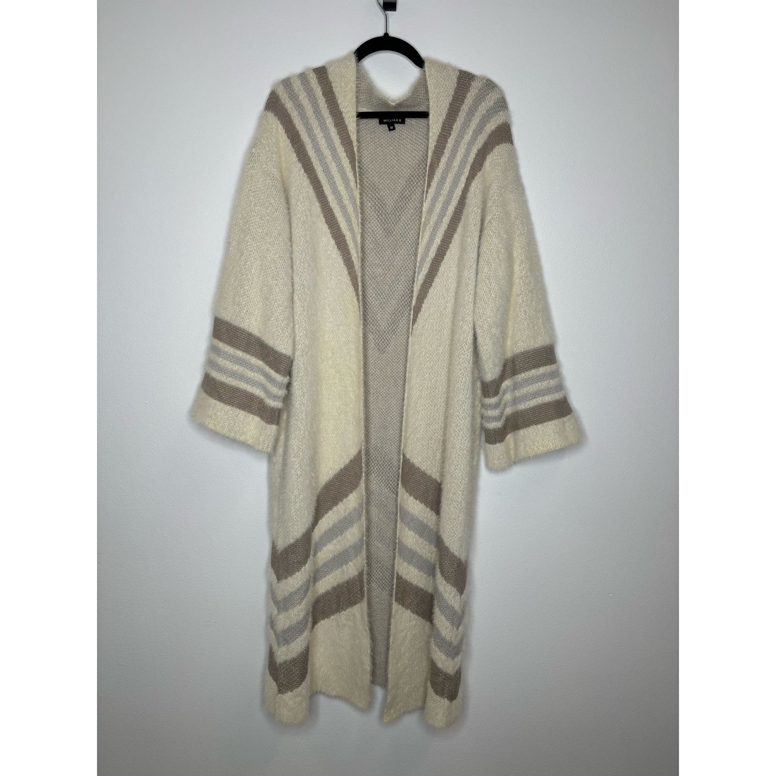 William B ultra soft maxi cardigan with strips