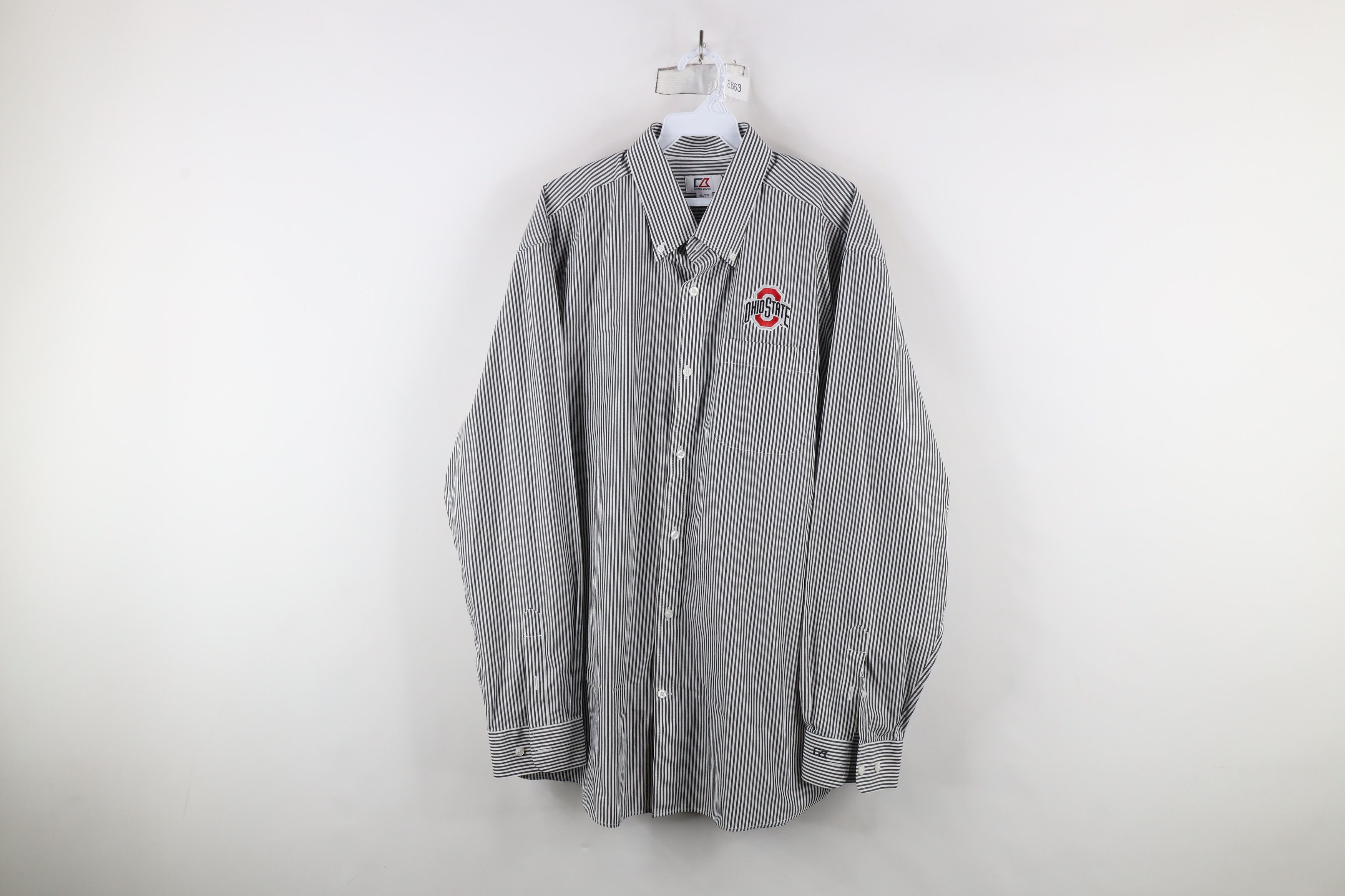 Vintage Vintage Ohio State University Striped Button Down Shirt Size US XL / EU 56 / 4 - 1 Thumbnail