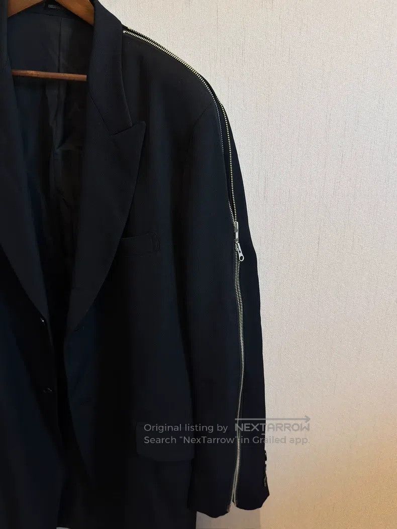 Yohji Yamamoto Yohji Yamamoto size 4 04aw Zip Long blazer Size 48R - 2 Thumbnail
