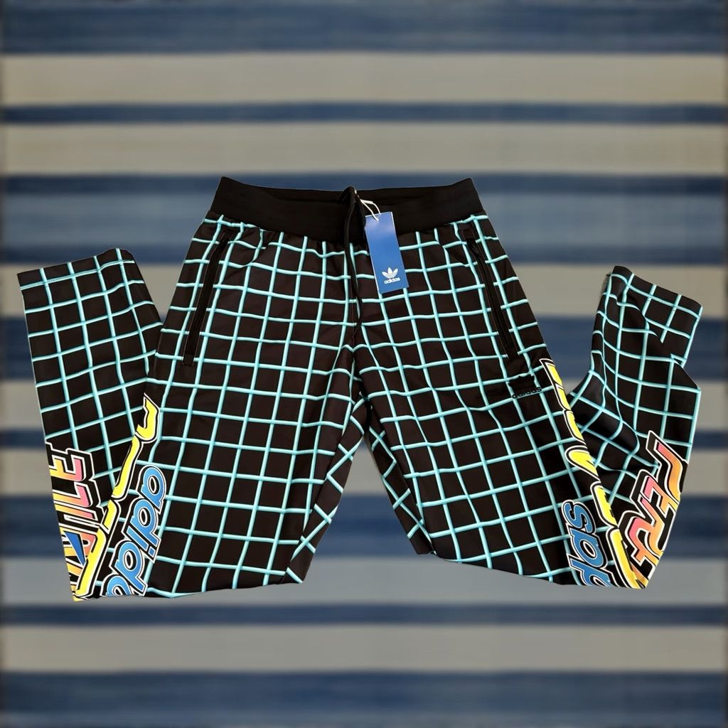 Adidas Adidas Jeremy Scott Track Pants Rally Plaid Logo Black S Adult Mens NWT Size US 29 - 1 Thumbnail