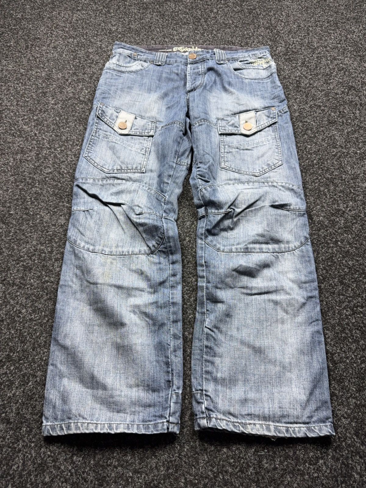 20471120 Japanese 00s Y2K Retro Sk8 Jnco Ecko Baggy Cargo Denim Jeans Size US 36 / EU 52 - 1 Thumbnail