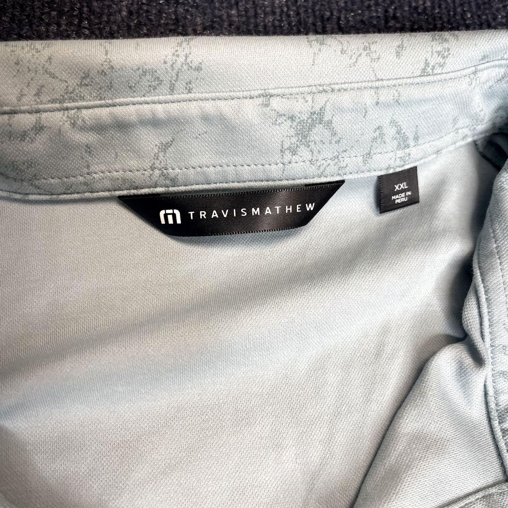 TravisMathew VINTAGE? No — TravisMathew Polo Shirt Mens 2XL Light Blue Marble Print Golf Performance Shirt Men 2XL Polo Short Sleeve Graphic Print Logo Golf Size US XXL / EU 58 / 5 - 3 Thumbnail