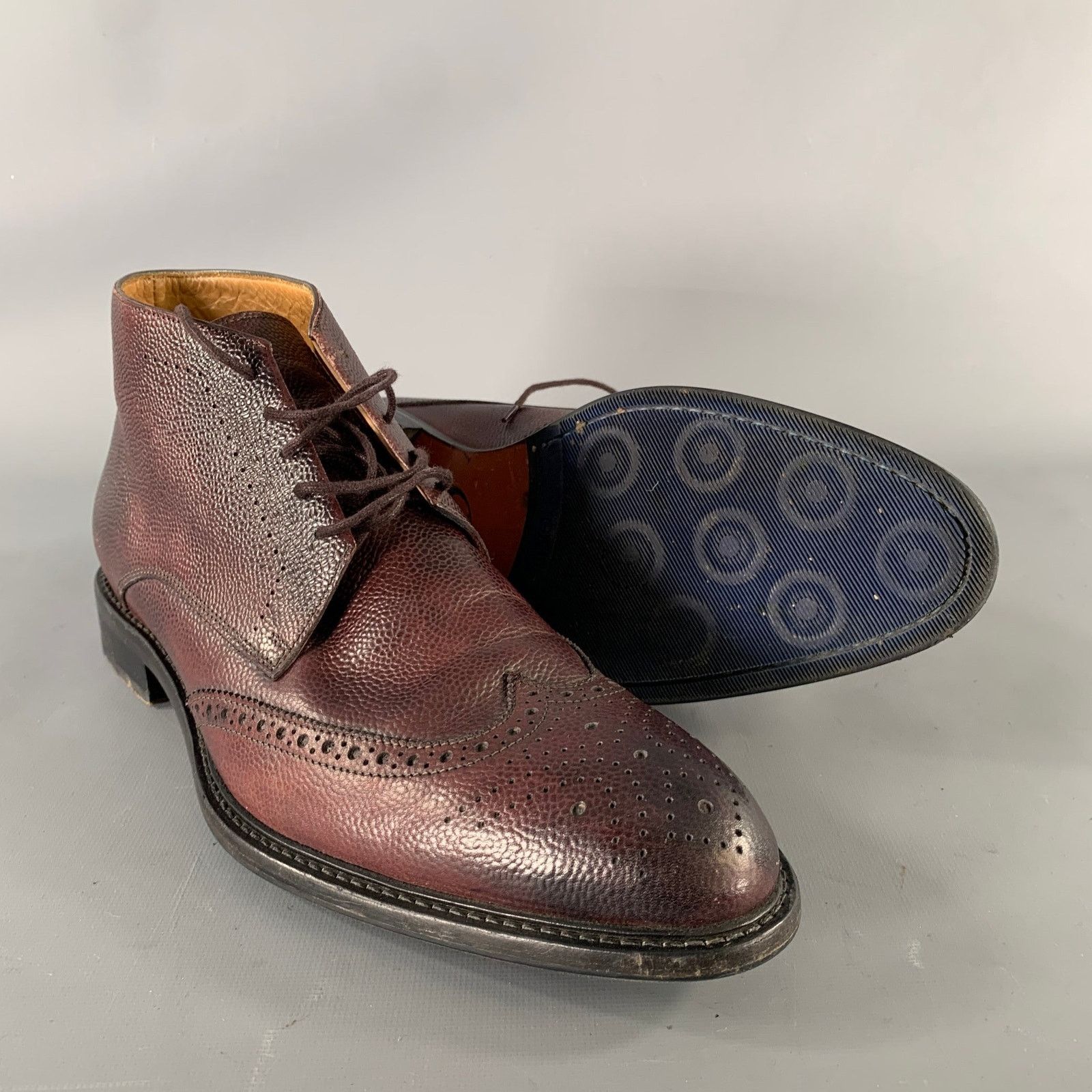 Other GREVE Size 9 Burgundy Wingtip Leather Ankle Boots Size US 9 / EU 42 - 5 Thumbnail