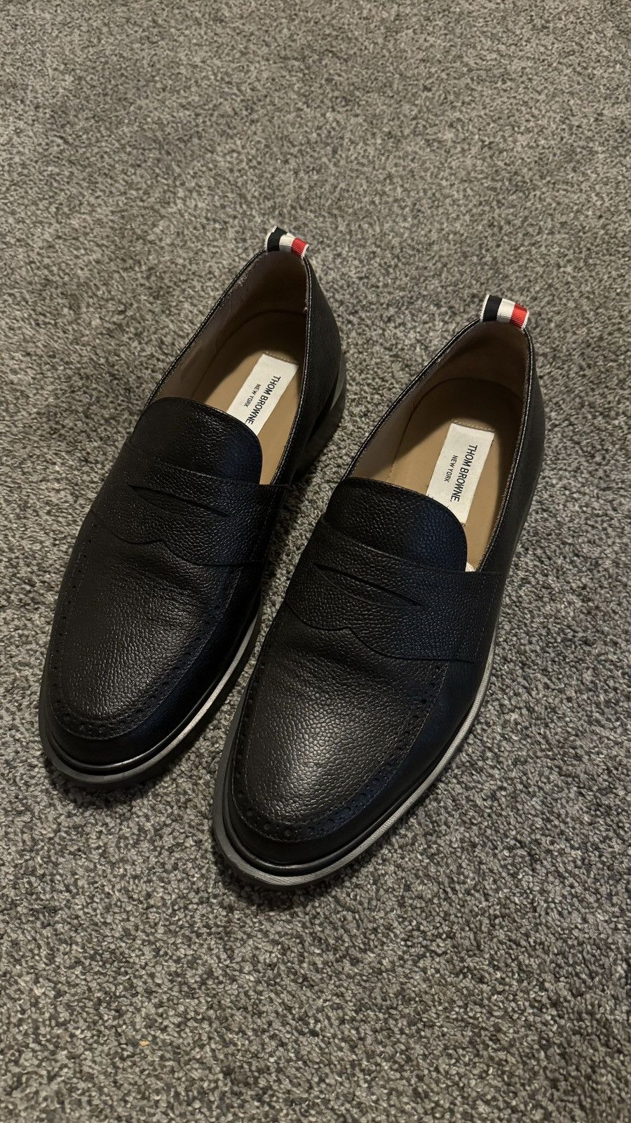 Thom Browne Exclusive Thom Browne Leather Penny Loafers Black Size US 10 / EU 43 - 1 Thumbnail