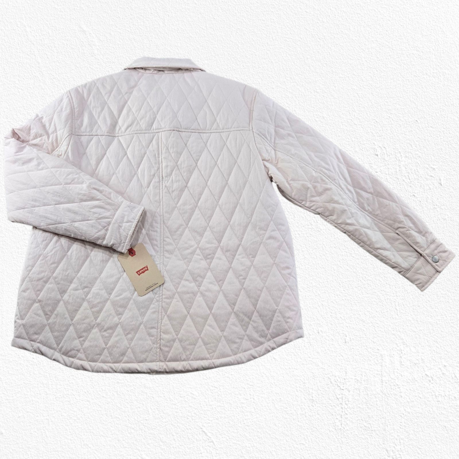 Levi's Levi’s Pastel Pink Quilted Shirt Jacket Shacket Size Medium Size M / US 6-8 / IT 42-44 - 13 Thumbnail