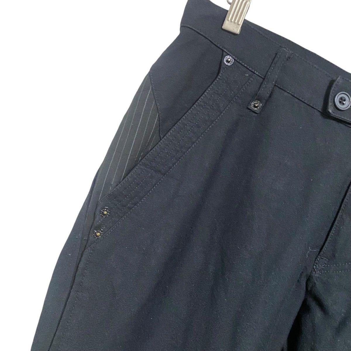 PPFM PPFM Black Paneled Trouser Low Rise Buckle Back Size US 32 / EU 48 - 7 Thumbnail