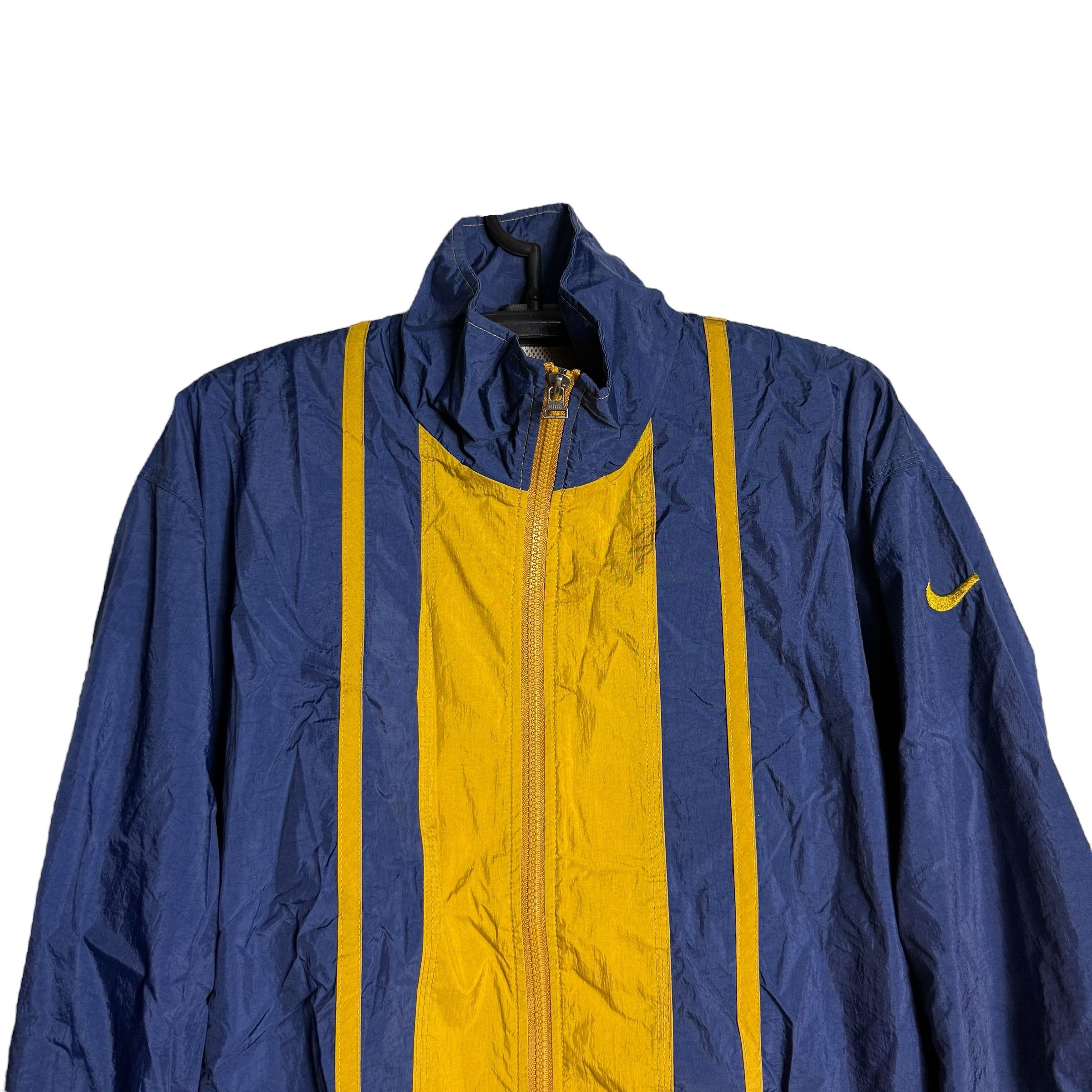 Nike 🔥RARE🔥Vintage Nike Swoosh Light Jacket Blue Gold Track Top Size US M / EU 48-50 / 2 - 2 Thumbnail
