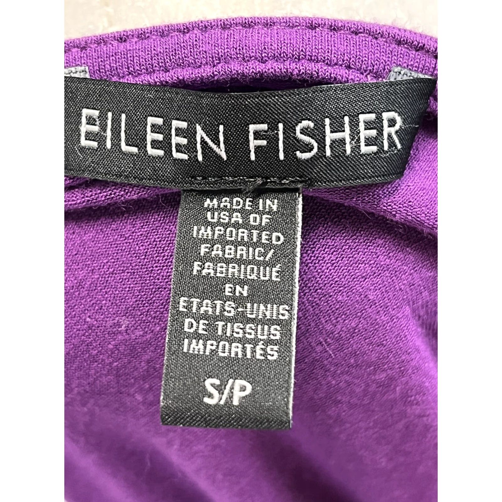 Eileen Fisher VINTAGE EILEEN FISHER Jersey Tunic Shirt Women's Tunic Size S Asymmetrical Hem Long Sleeve Purple Size S / US 4 / IT 40 - 6 Thumbnail