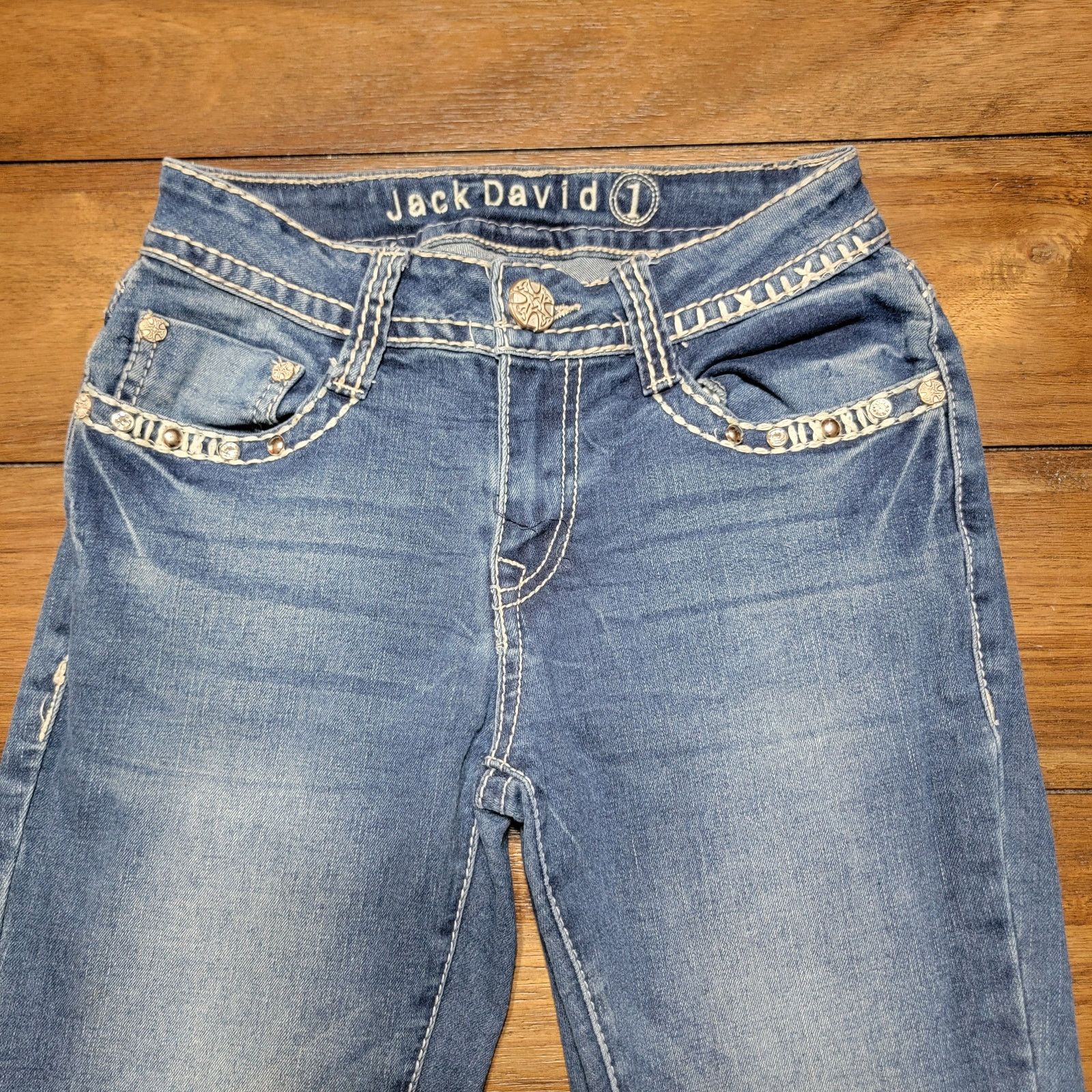 Other Jack David Straight Denim Jeans w/ Studs and Bling - Size 1 Size 25" / US 0 / IT 36 - 2 Thumbnail