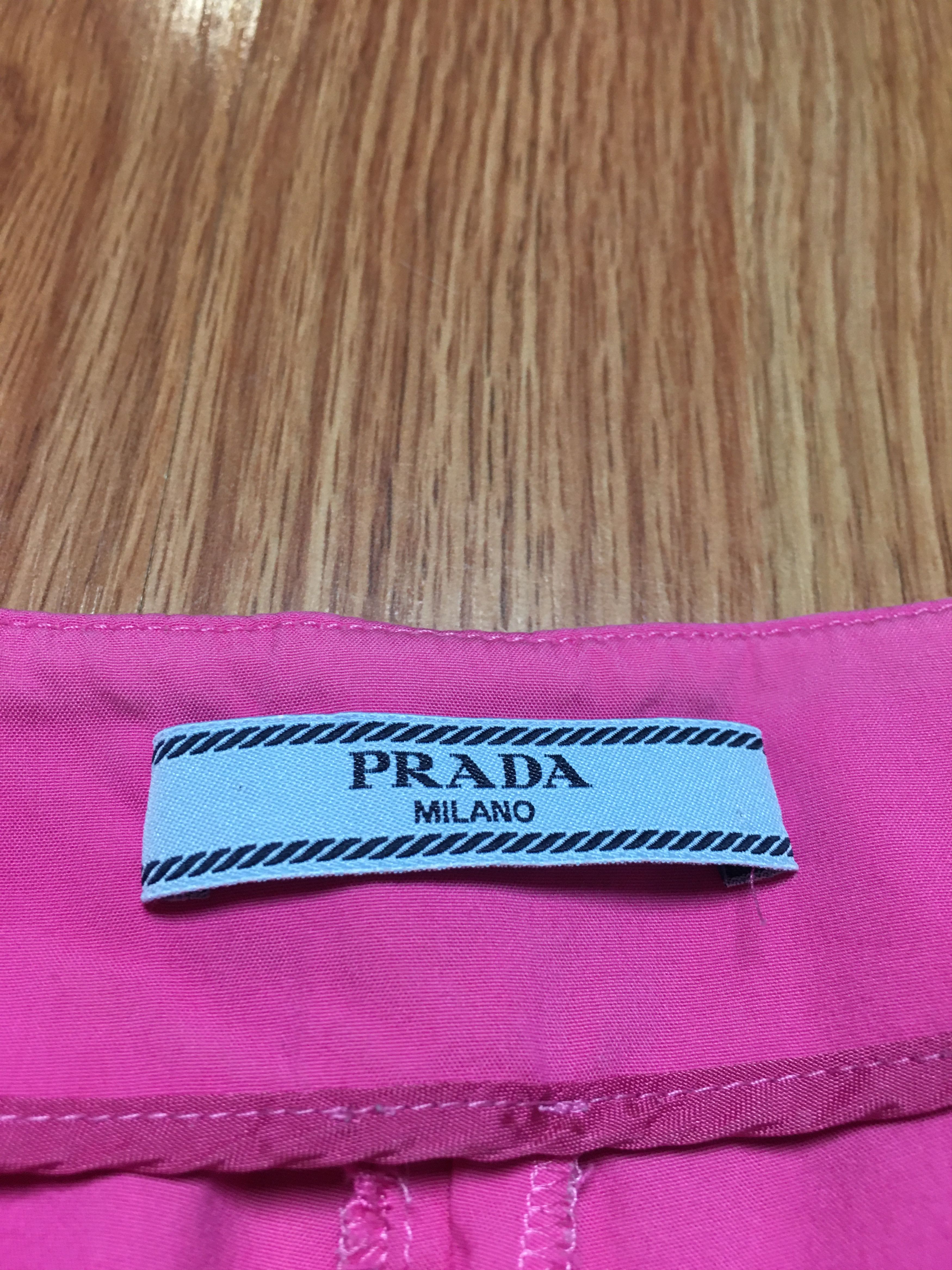 Prada PRADA Pink Cotton Nylon Cropped Pants Size IT38 Size 26" / US 2 / IT 38 - 9 Thumbnail