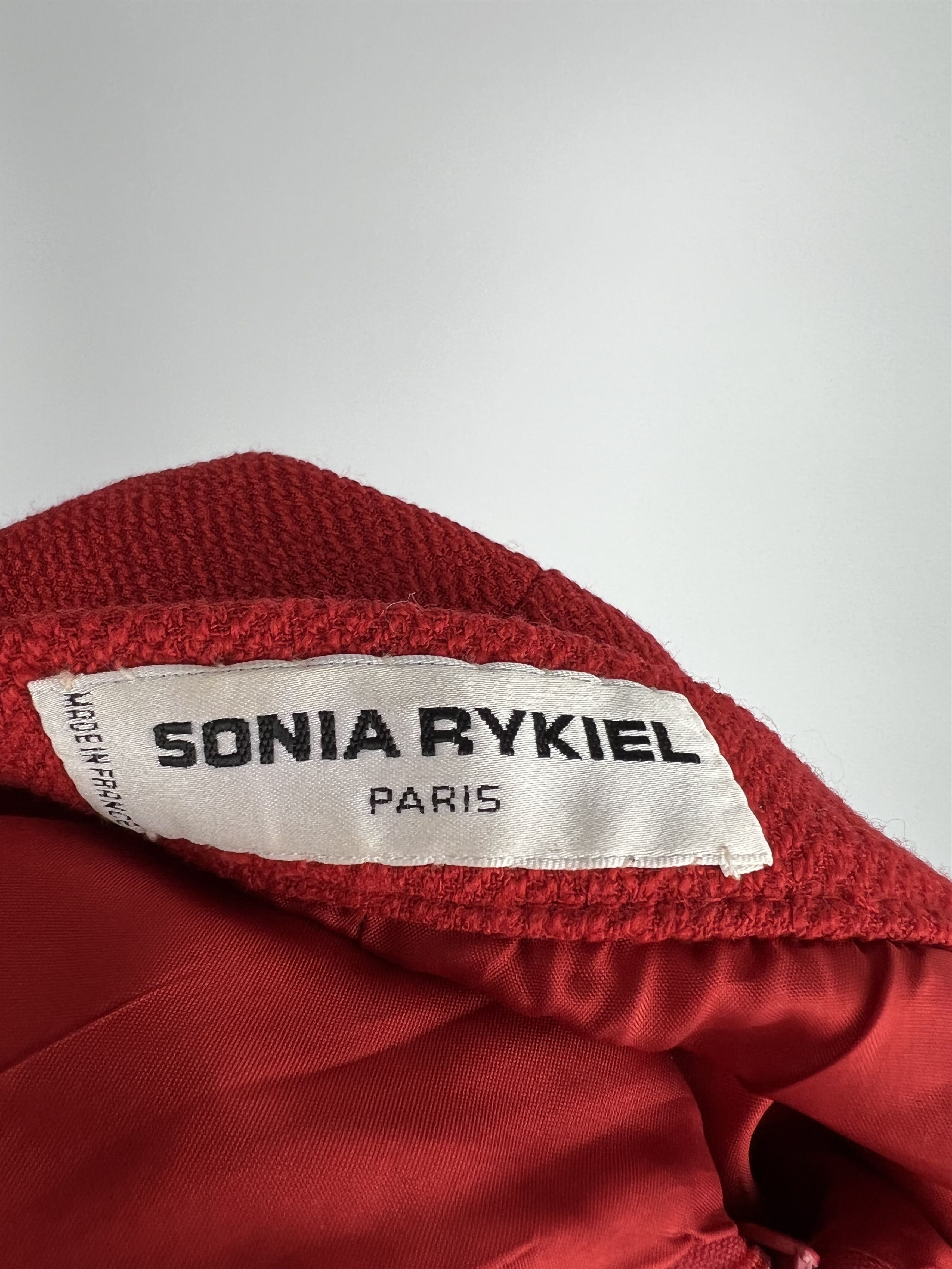 Sonia Rykiel × Vintage Vintage Sonia Rykiel Red 100% Wool Midi Skirt Size FR42 Size 30" / US 8 / IT 44 - 5 Thumbnail
