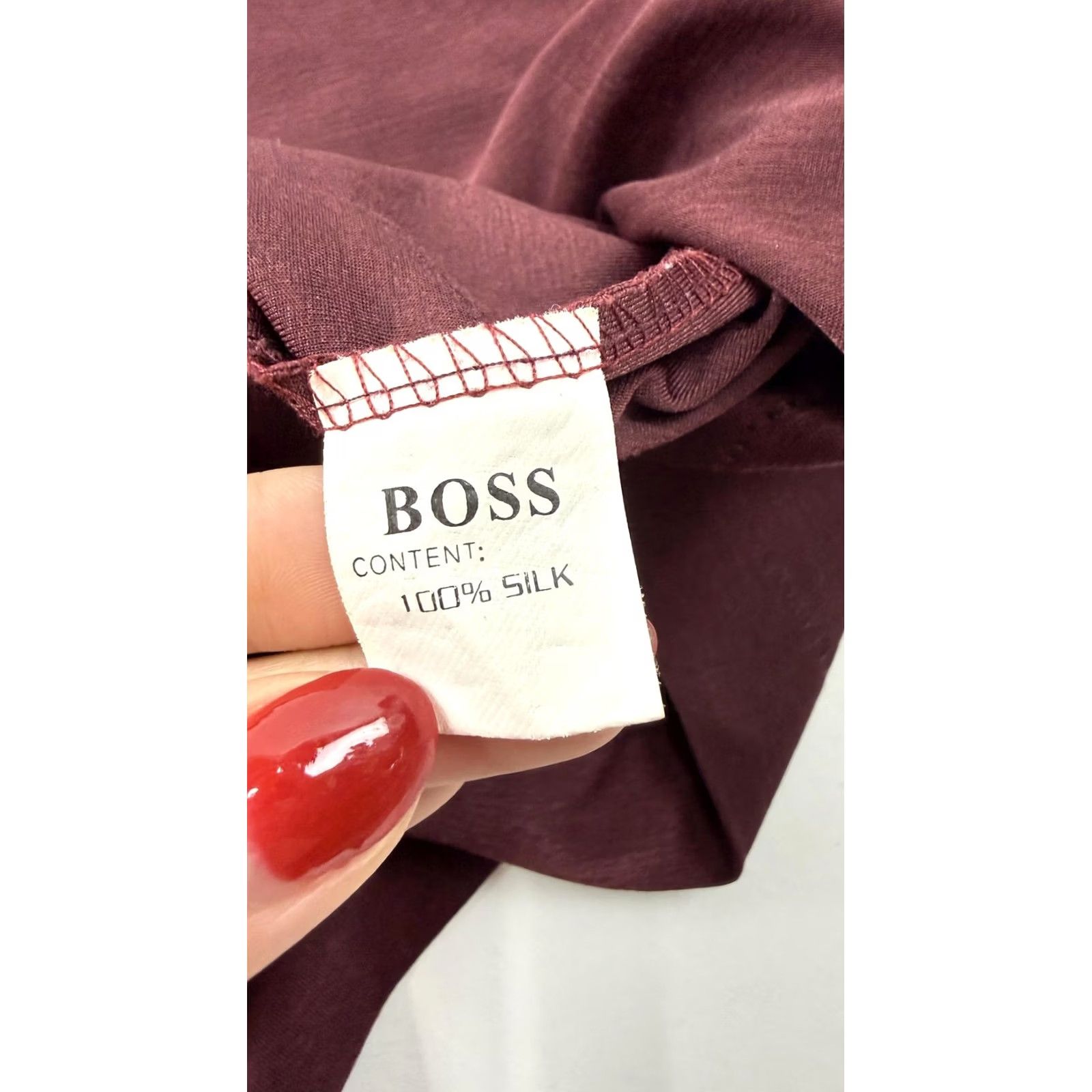 Vintage Boss Polo Shirt Mens Big 1X Red 100% Silk Short Sleeve Pocket Big & Tall Size US XL / EU 56 / 4 - 6 Thumbnail