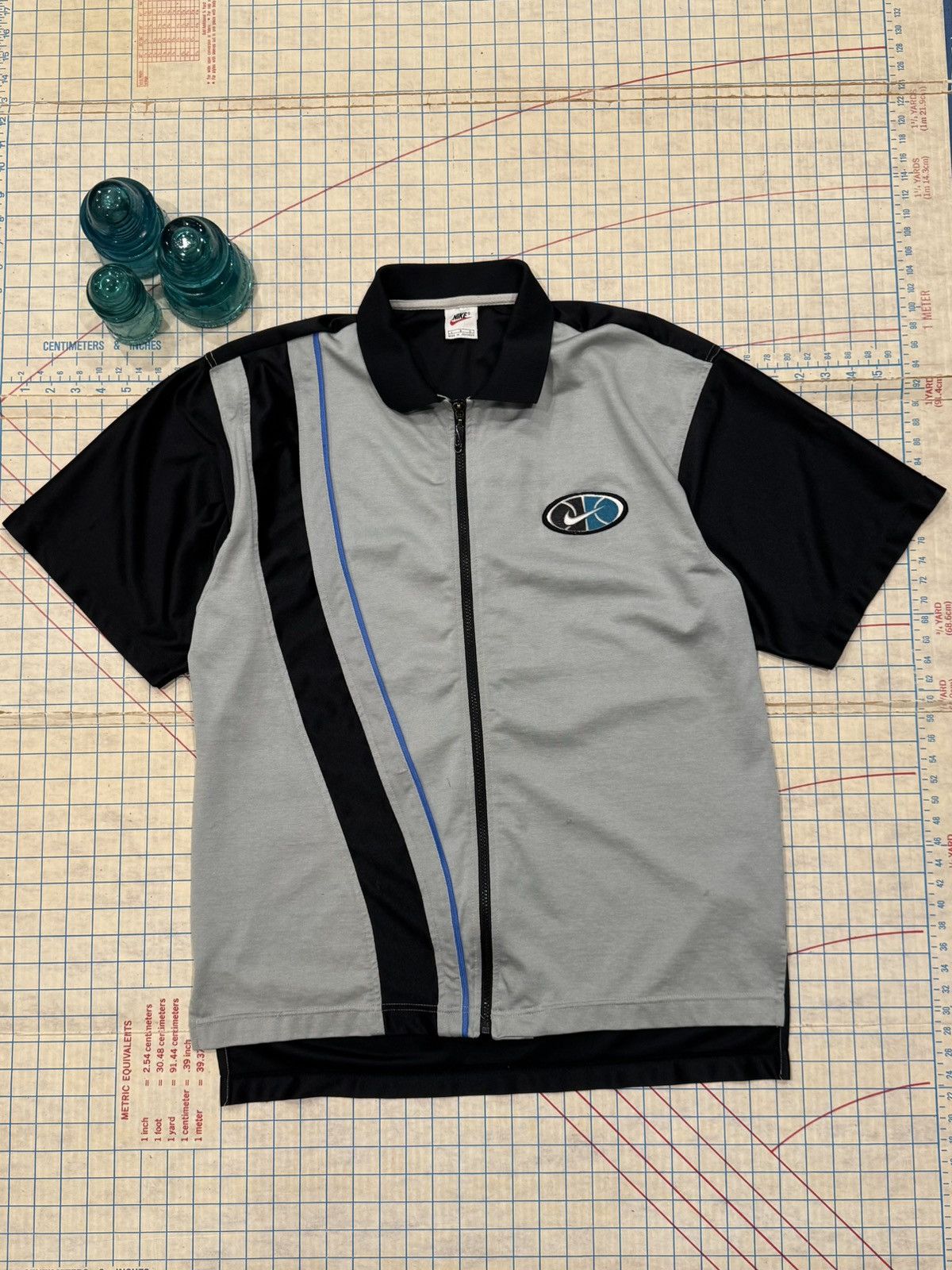 Vintage Nike Basketball Full Zip Warm Up Shooting Shirt Larg