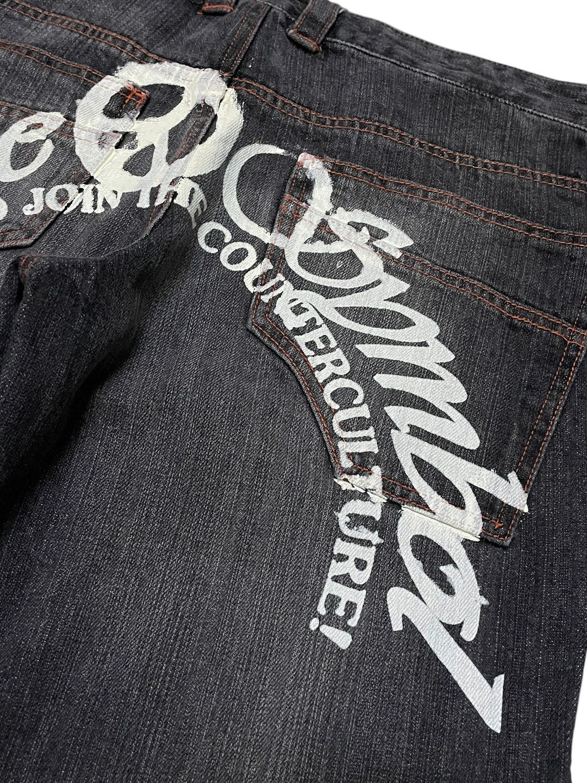 Japanese Brand × Le Grande Bleu (L.G.B.) × Vintage Peace Symbol Japanese Brand Flared Denim Jeans Size US 30 / EU 46 - 9 Thumbnail