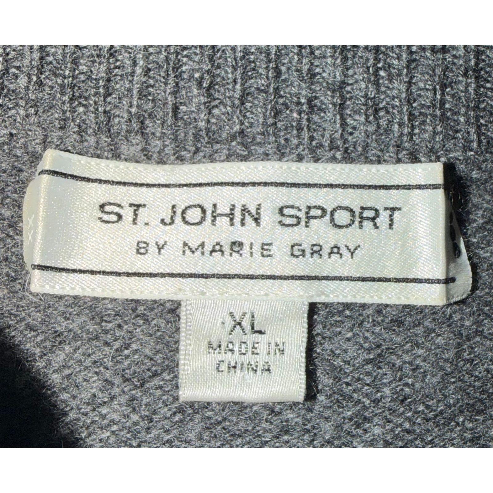 St. John St. John Sport Womens 100% Cashmere Sweater Gray Zip Fur XL Size XL / US 12-14 / IT 48-50 - 2 Thumbnail