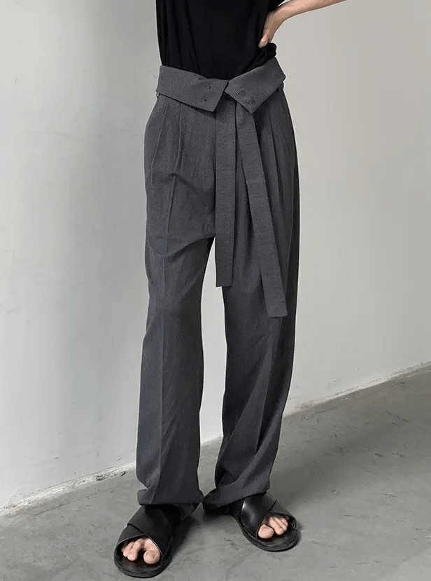 Japanese Brand Cleanfit retro folded flap high waisted pleated pants Size US 30 / EU 46 - 2 Thumbnail