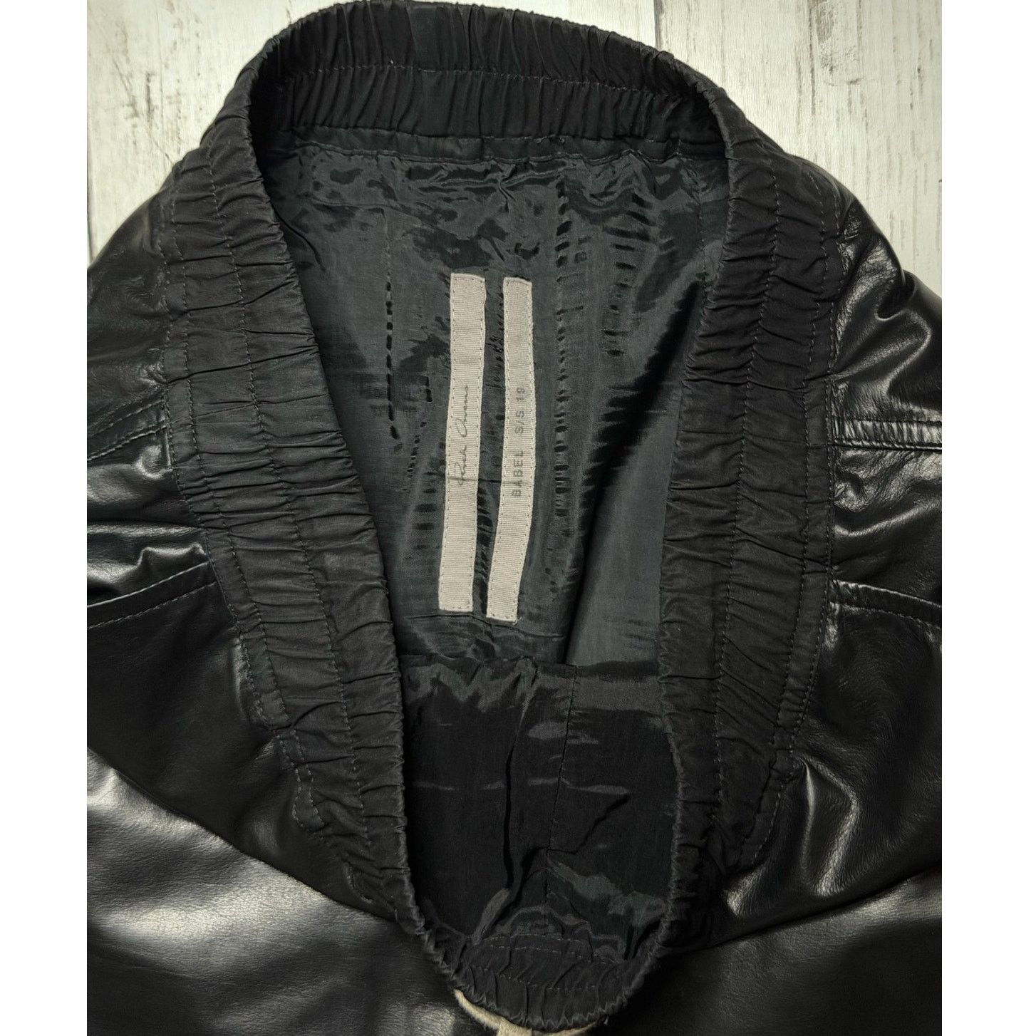 Rick Owens SS19 Babel Dropped Crotch Black Polished Calfskin Pants US 2 Size 26" / US 2 / IT 38 - 8 Thumbnail