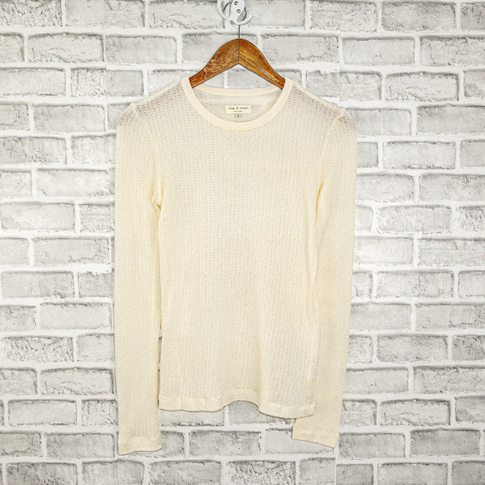 Rag & Bone Rag & Bone NY light beige open knit Crew Pullover Size Small Size S / US 4 / IT 40 - 10 Thumbnail